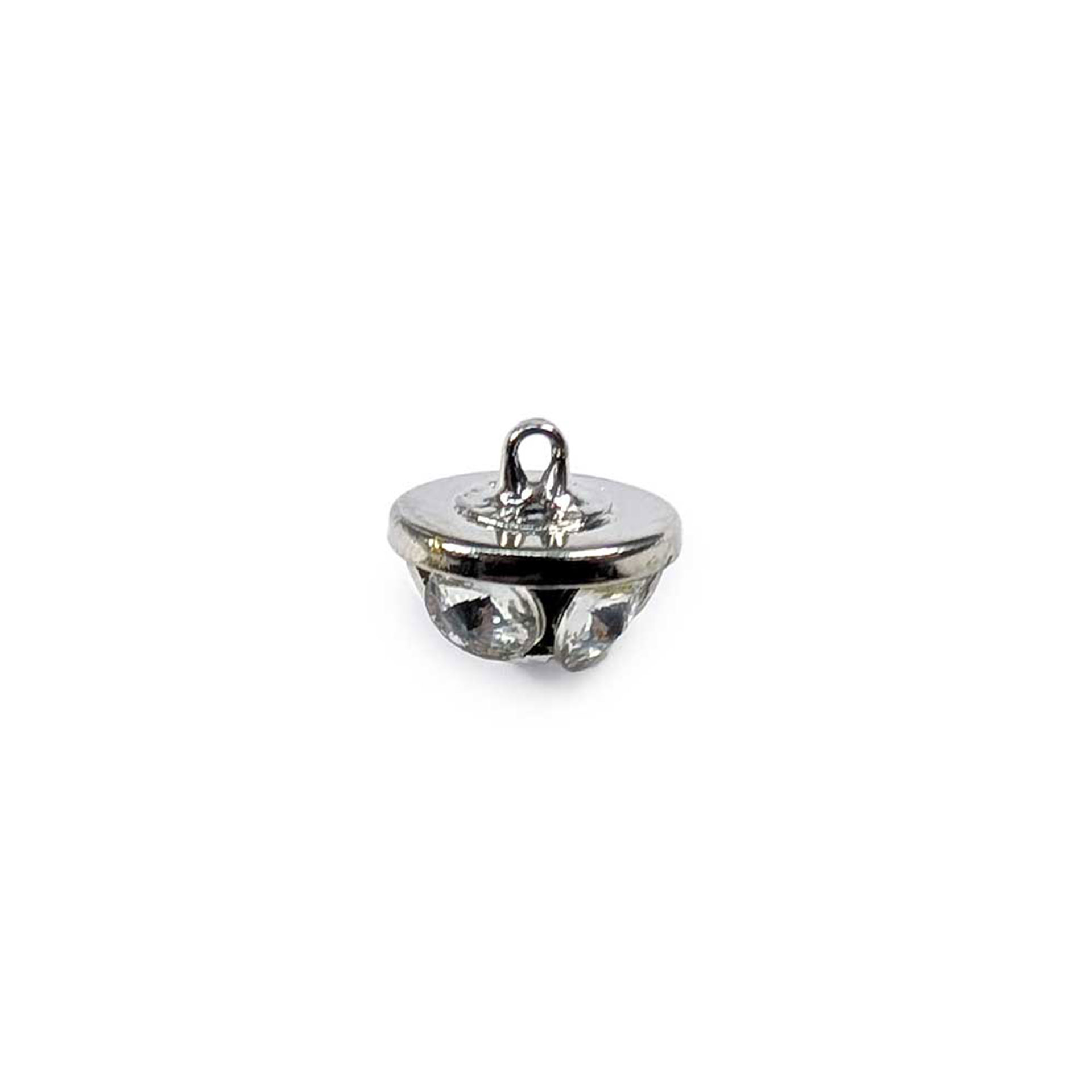 Rhinestone Silver Jewel Button Image