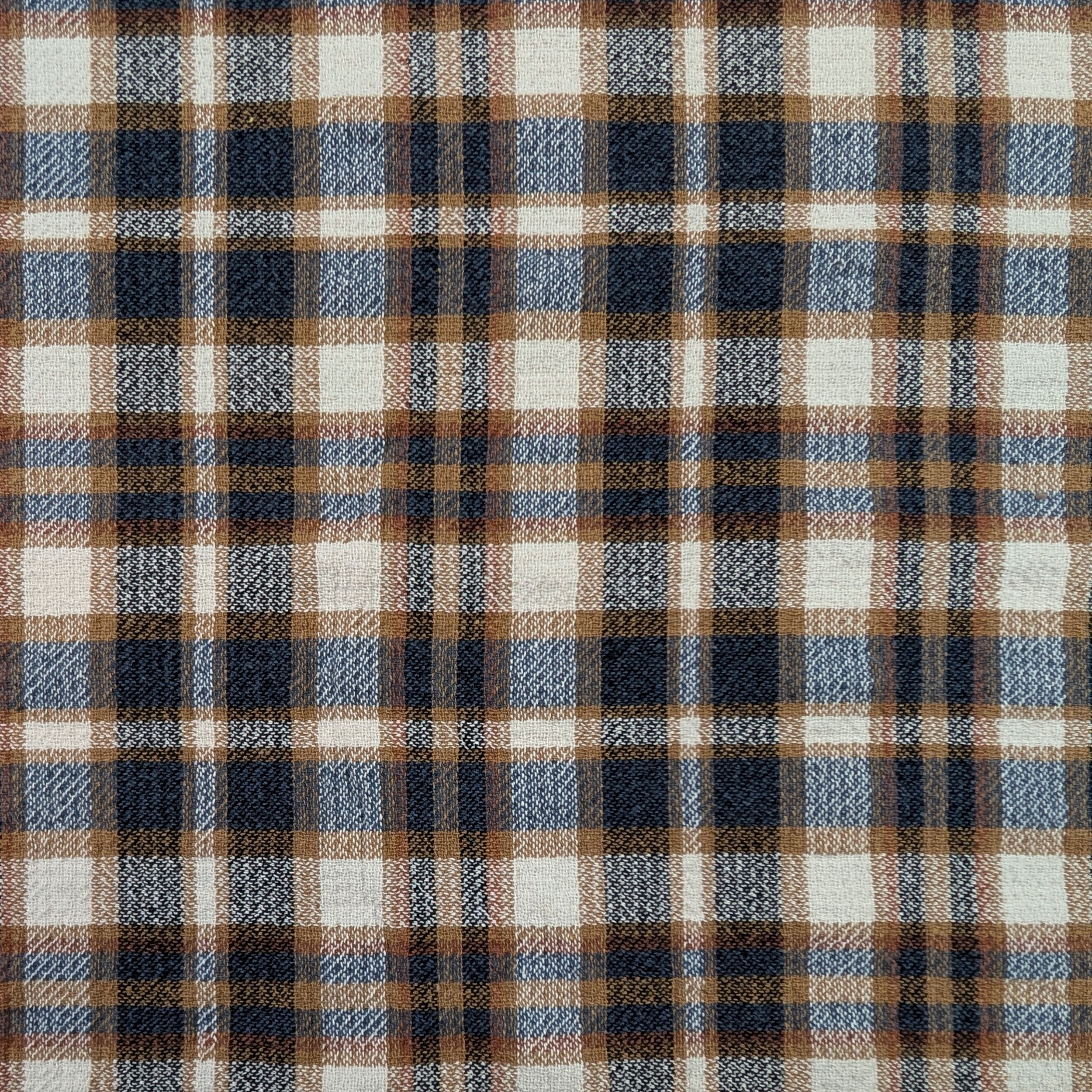 Beige and Blue Tartan Tweed Image