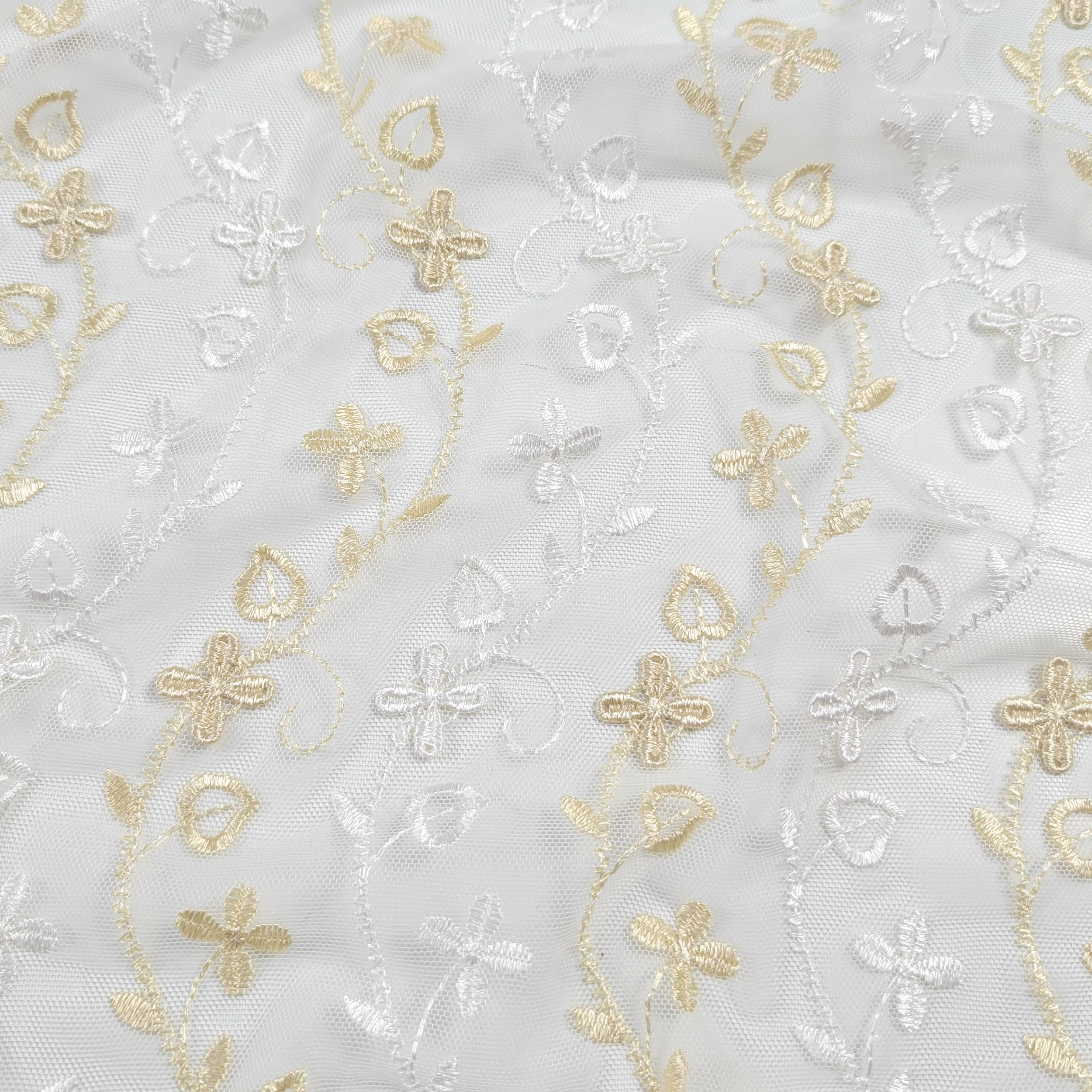 Curtain Fabric Lace Arianna Gold Image