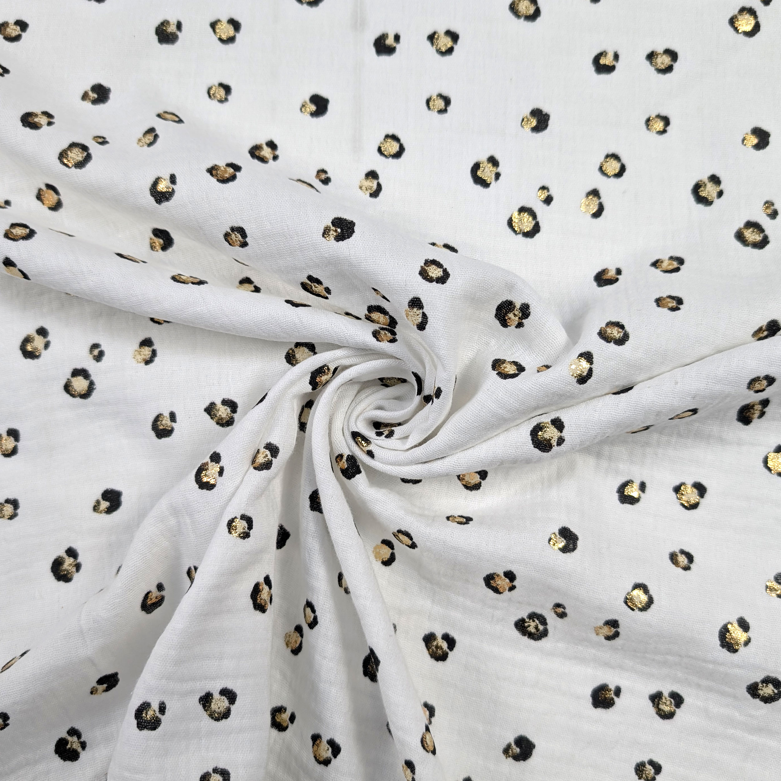 Double Gauze Cotton Muslin Gold Spotted Image