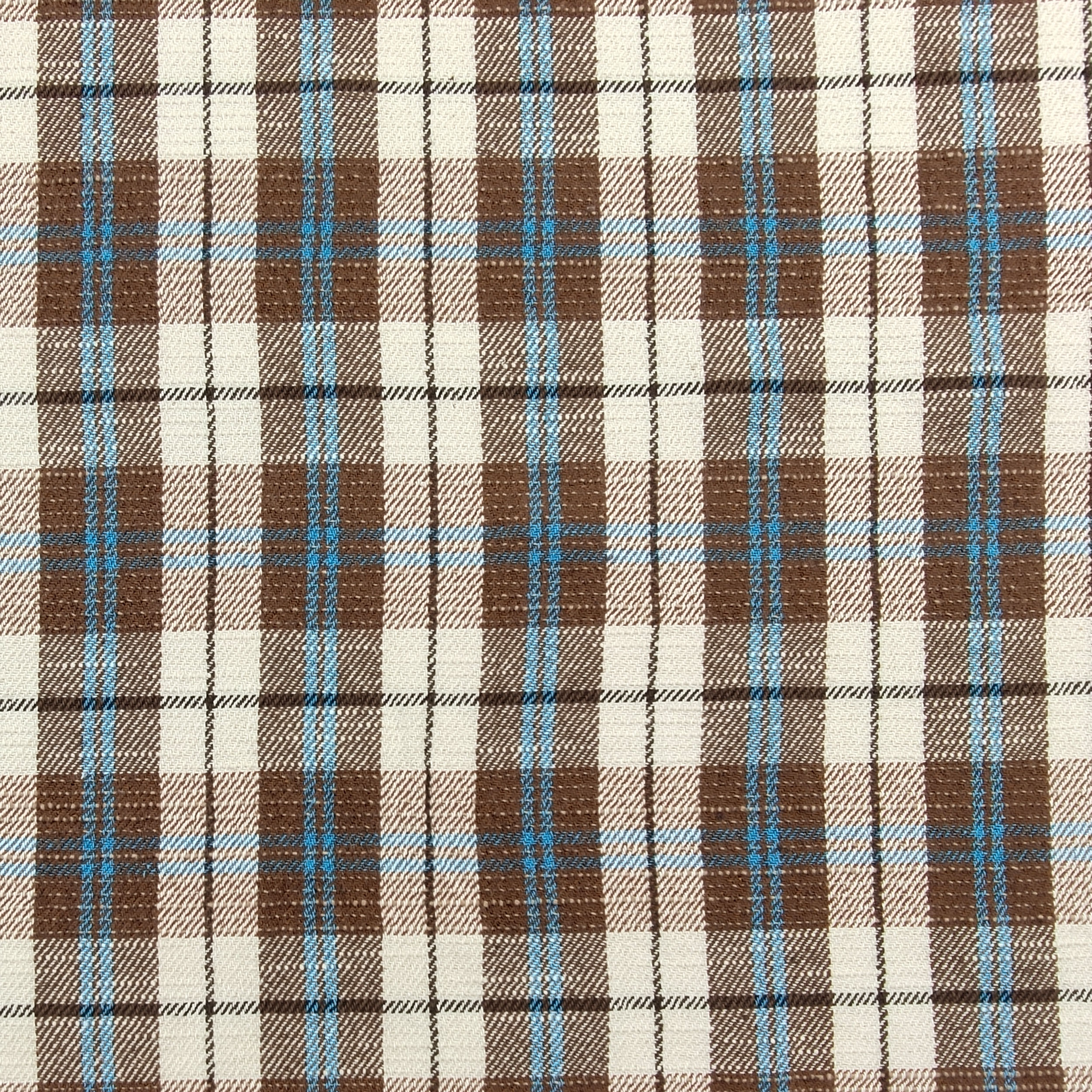 Tissu écossais Tons bruns et bleus clairs