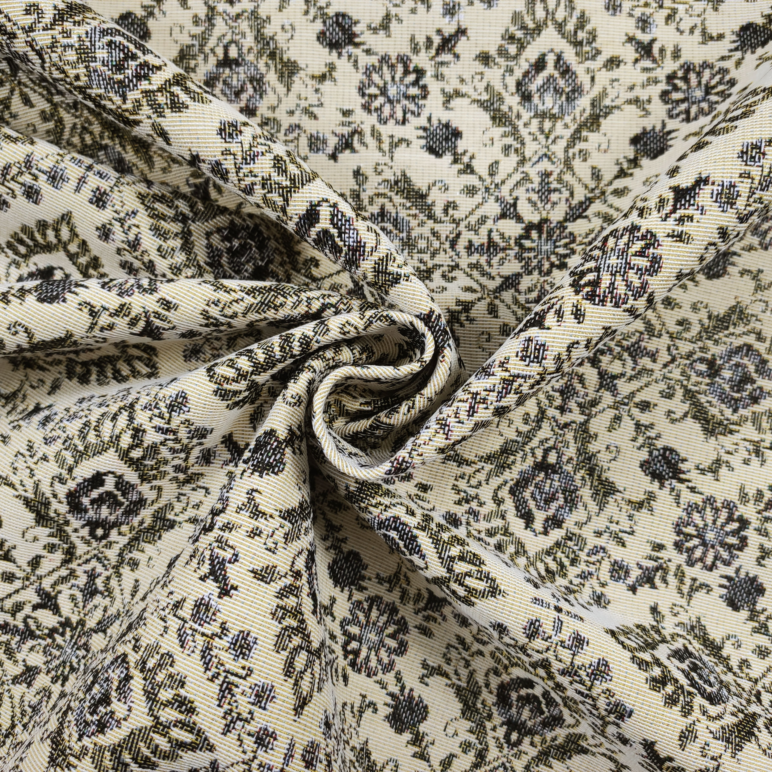 Jacquard Damasco Beige Azul