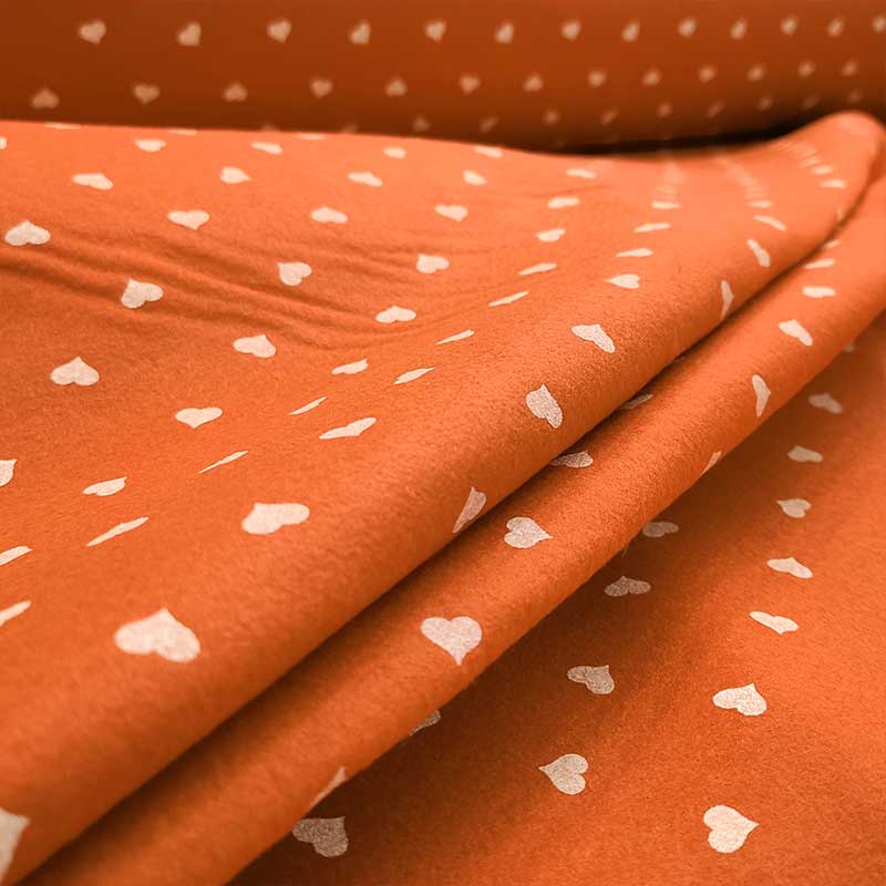 Pannolenci Orange White Hearts Image