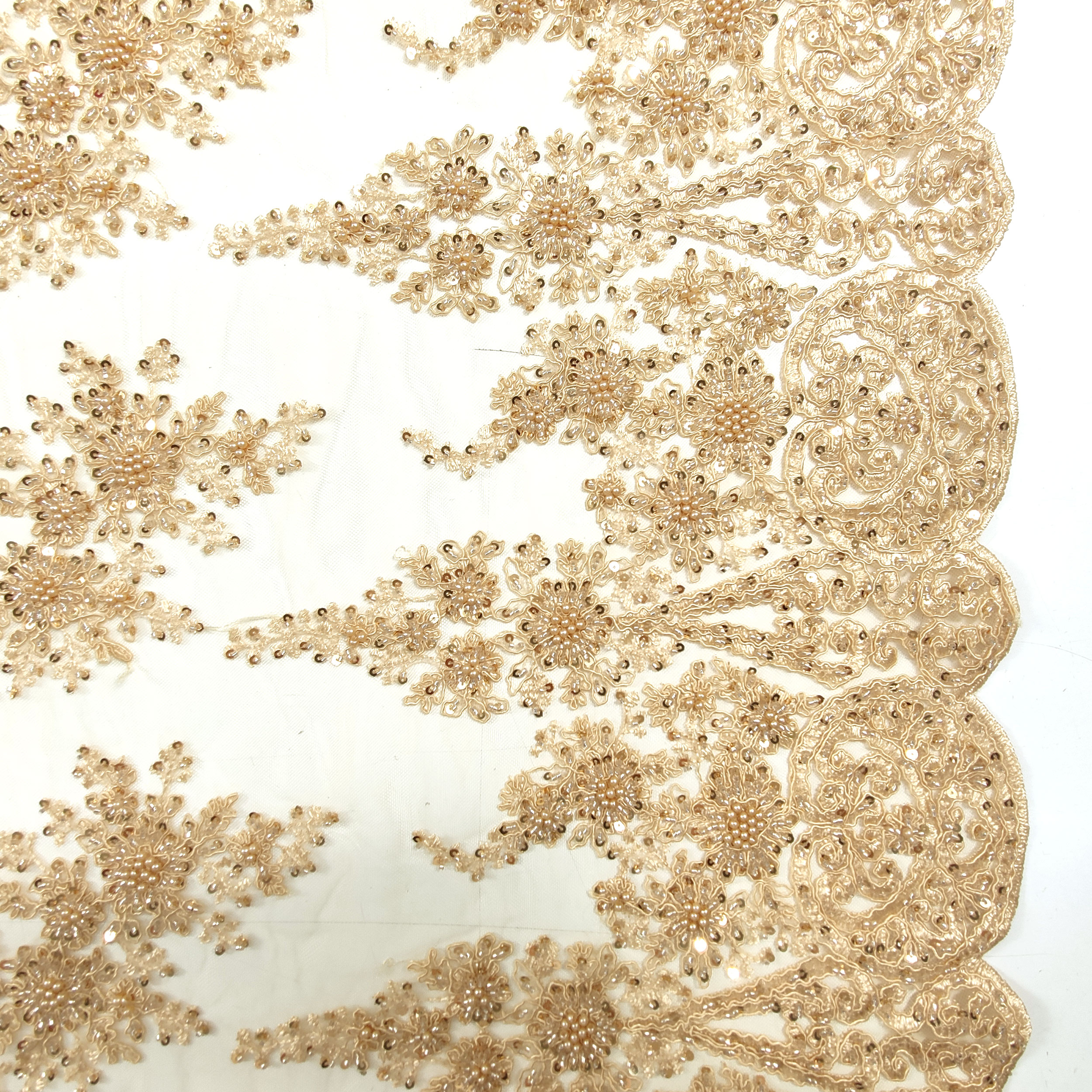 Fashion Lace Light Gold and Pearls