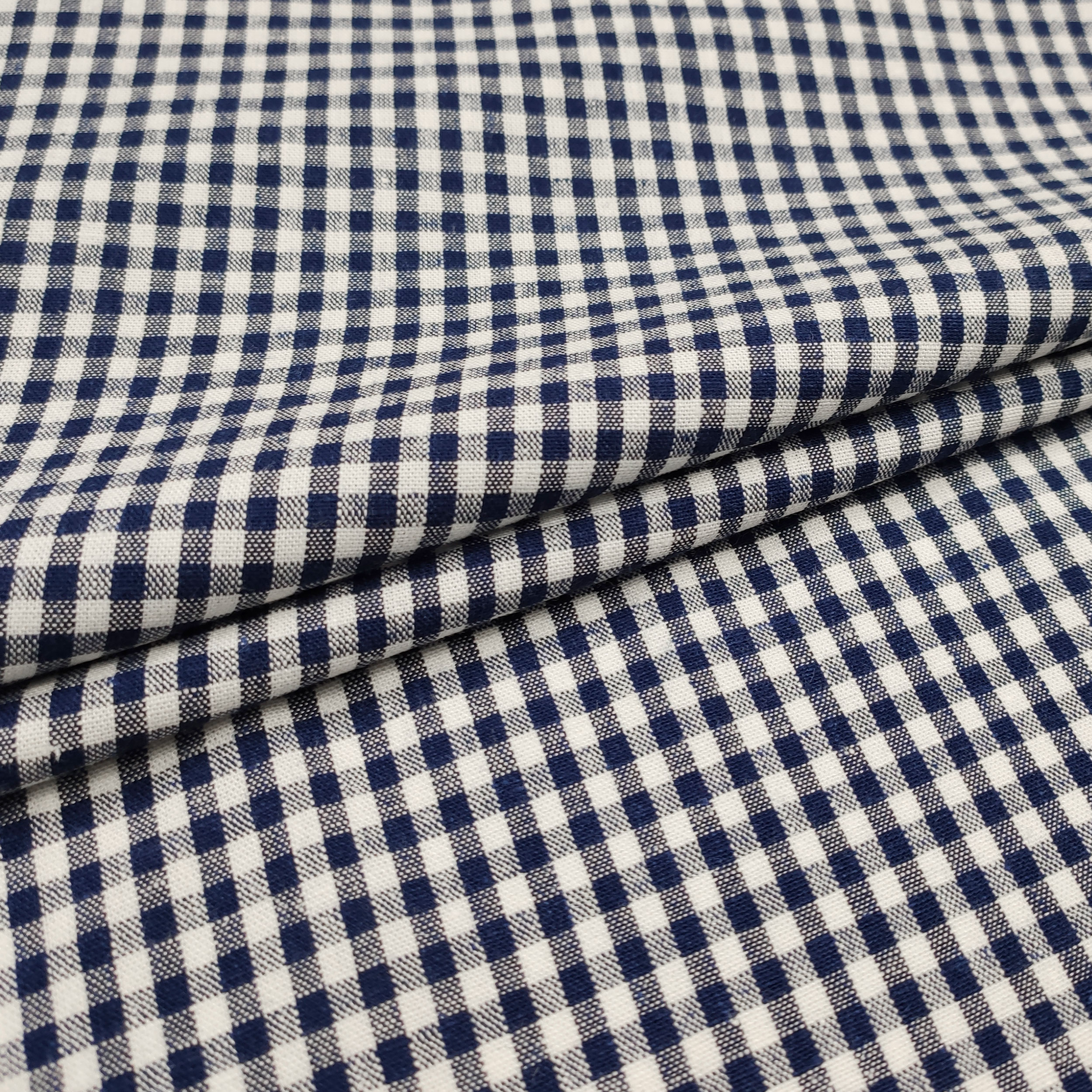 Linen Blend Blue Gingham Image