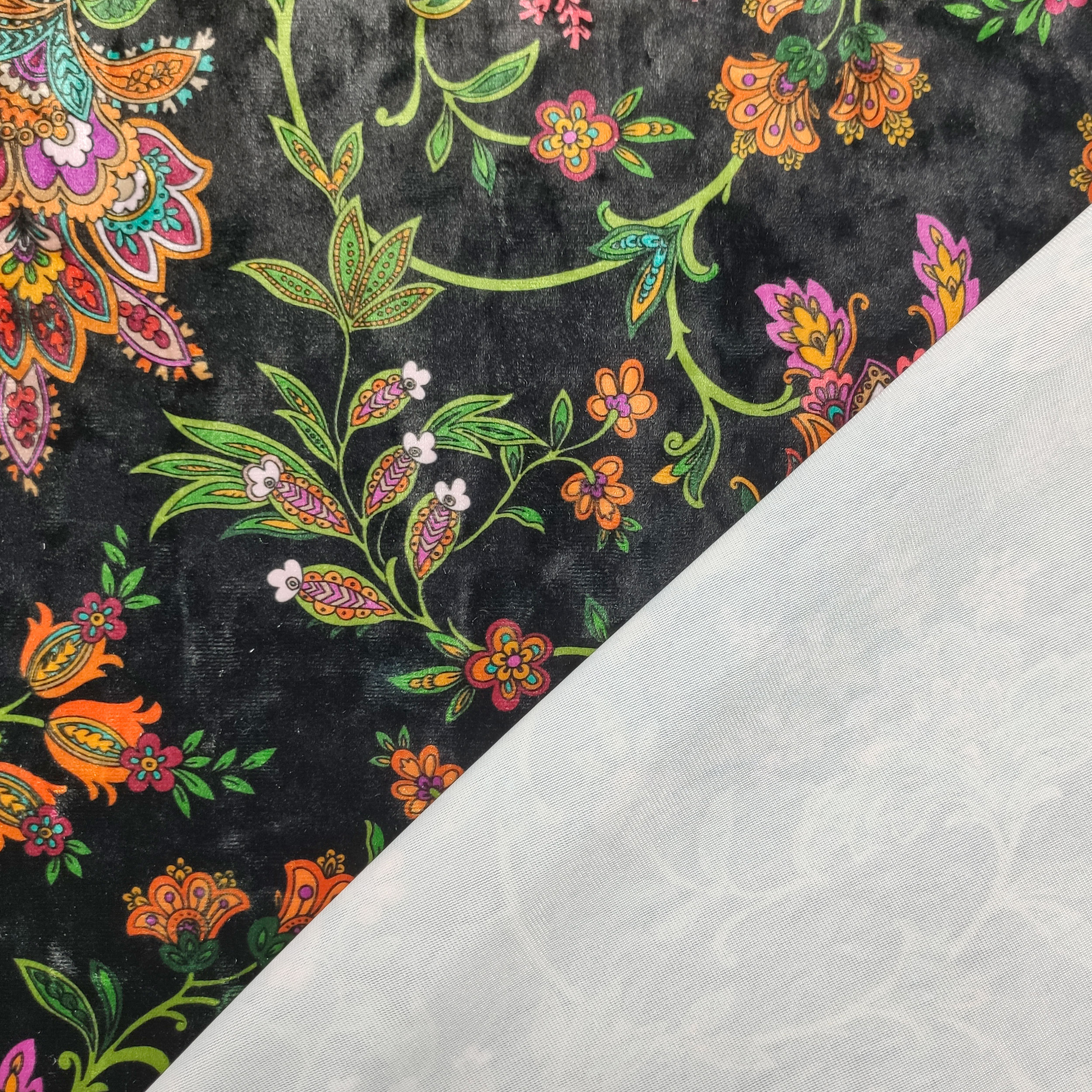 Velveteen Fashion Floral Patterns Black Background Image