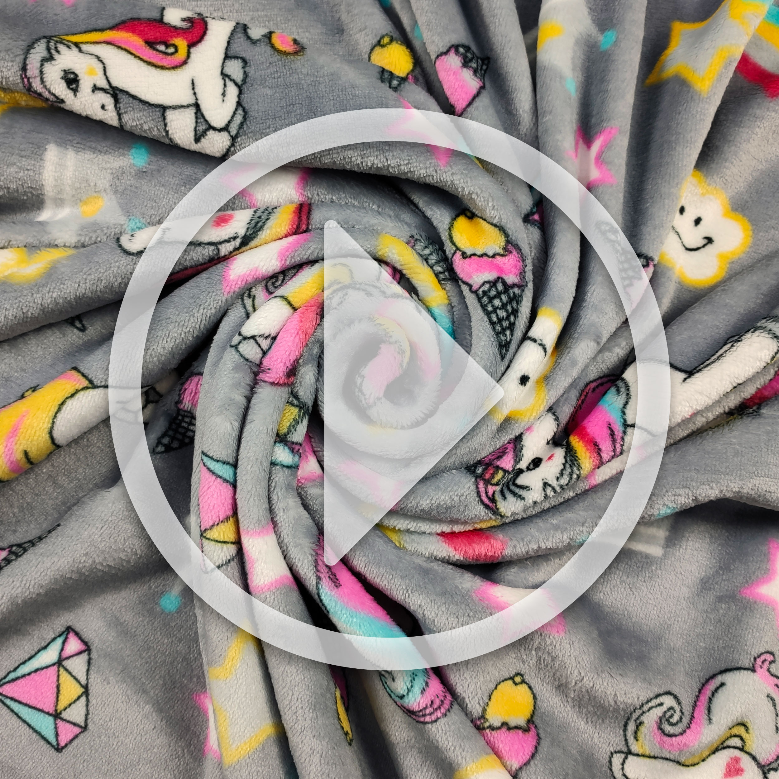 Fleece Hand Cashmere Unicorns Grey Background Image