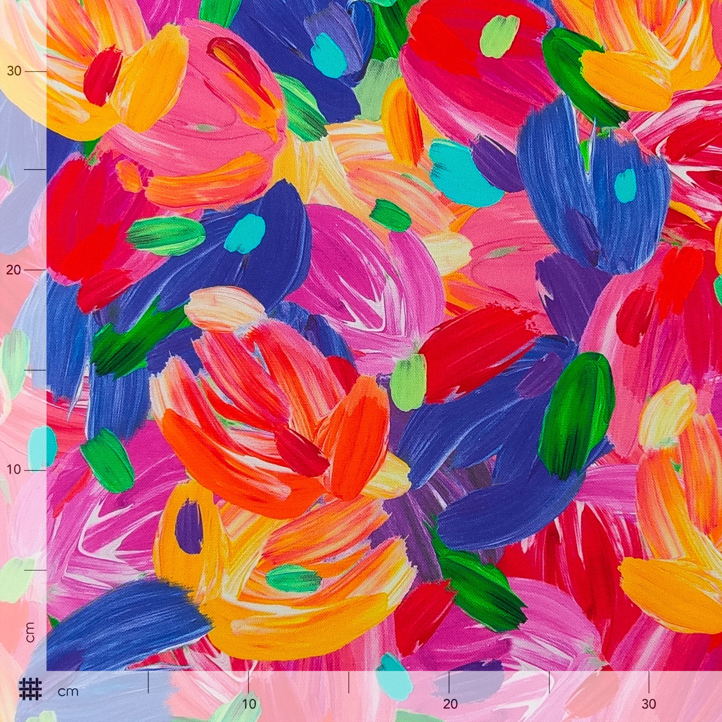 Tela de algodón de Panamá Tulipanes pintados