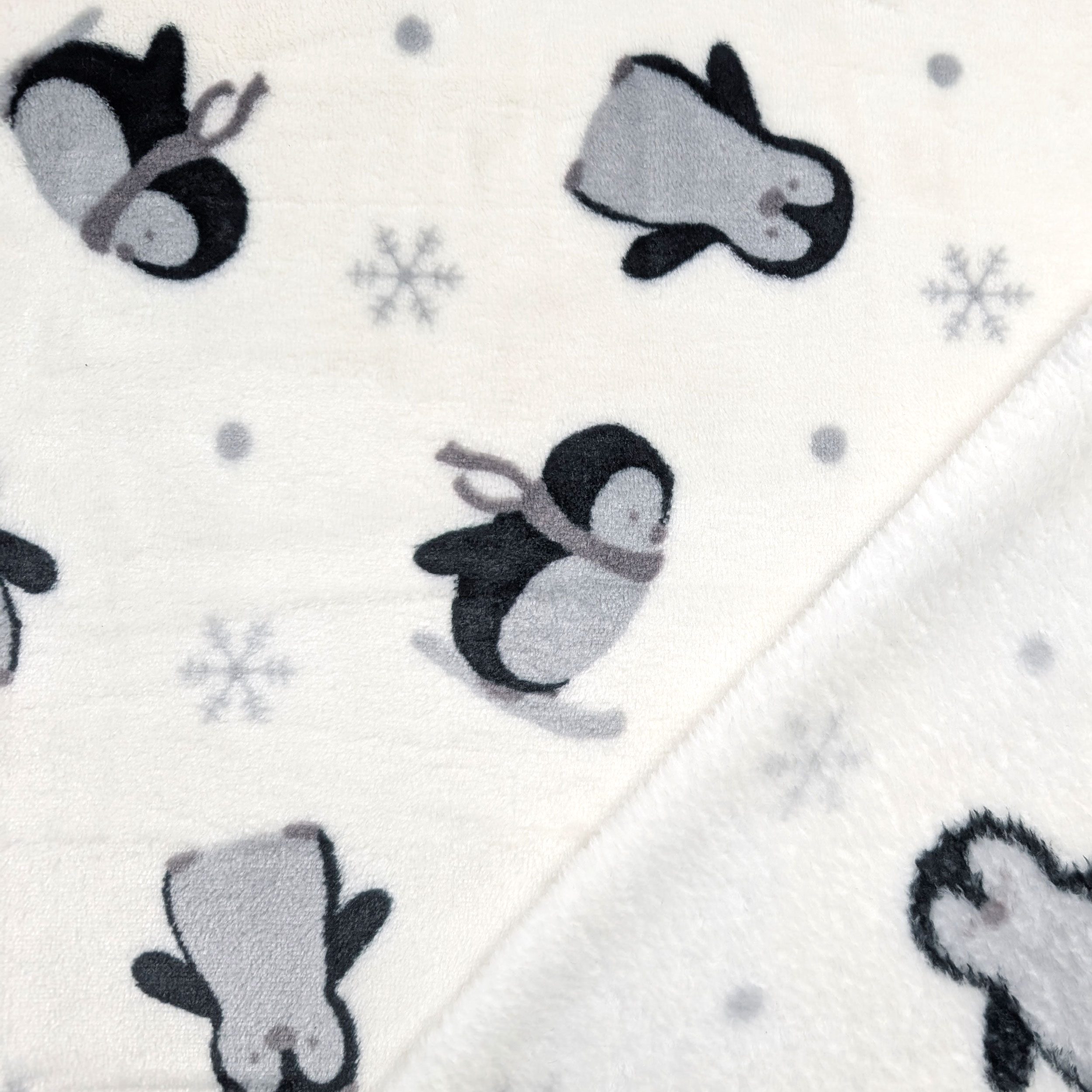 Cashmere Fleece Penguins White Background Image