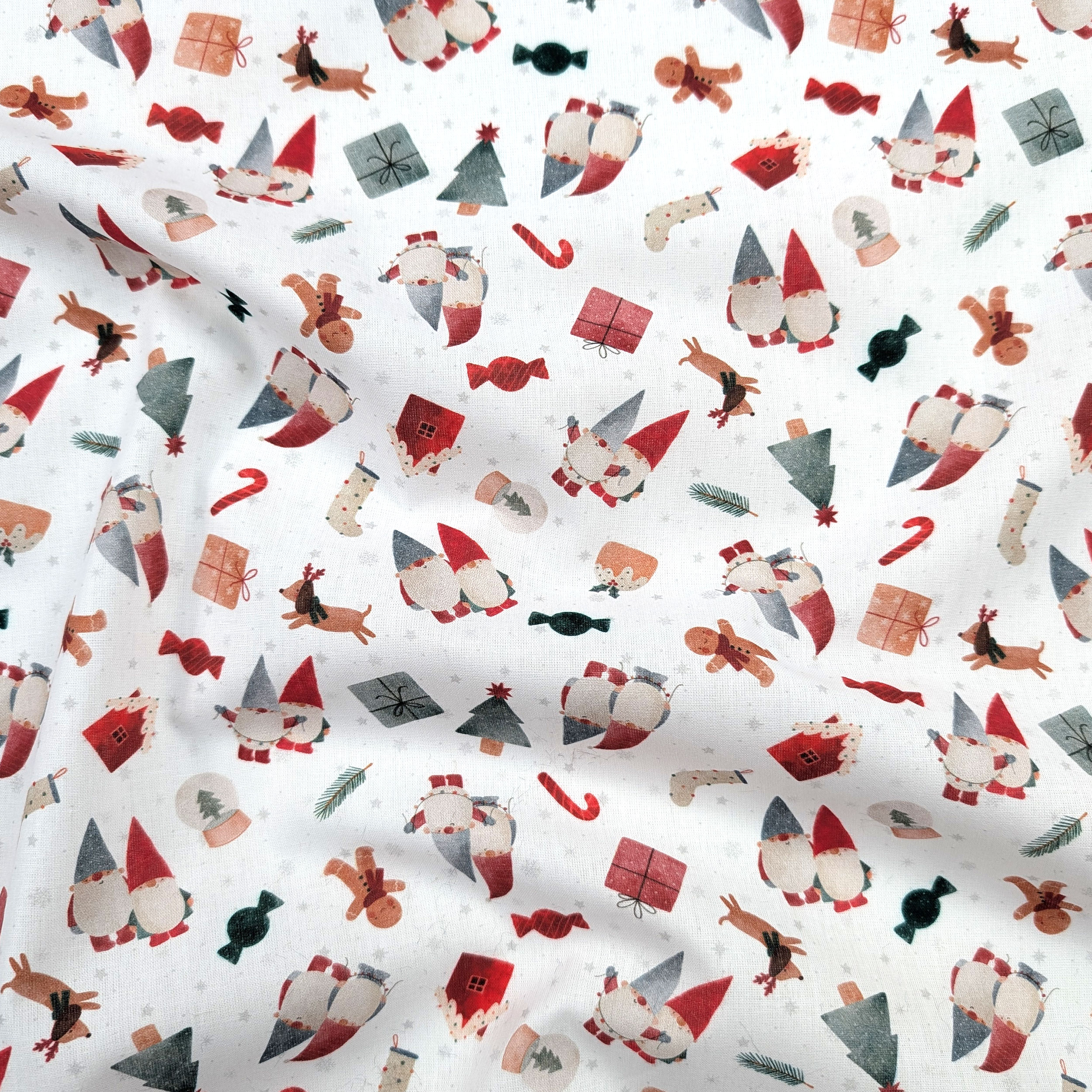 Christmas Percale Cotton with Gnomes Image
