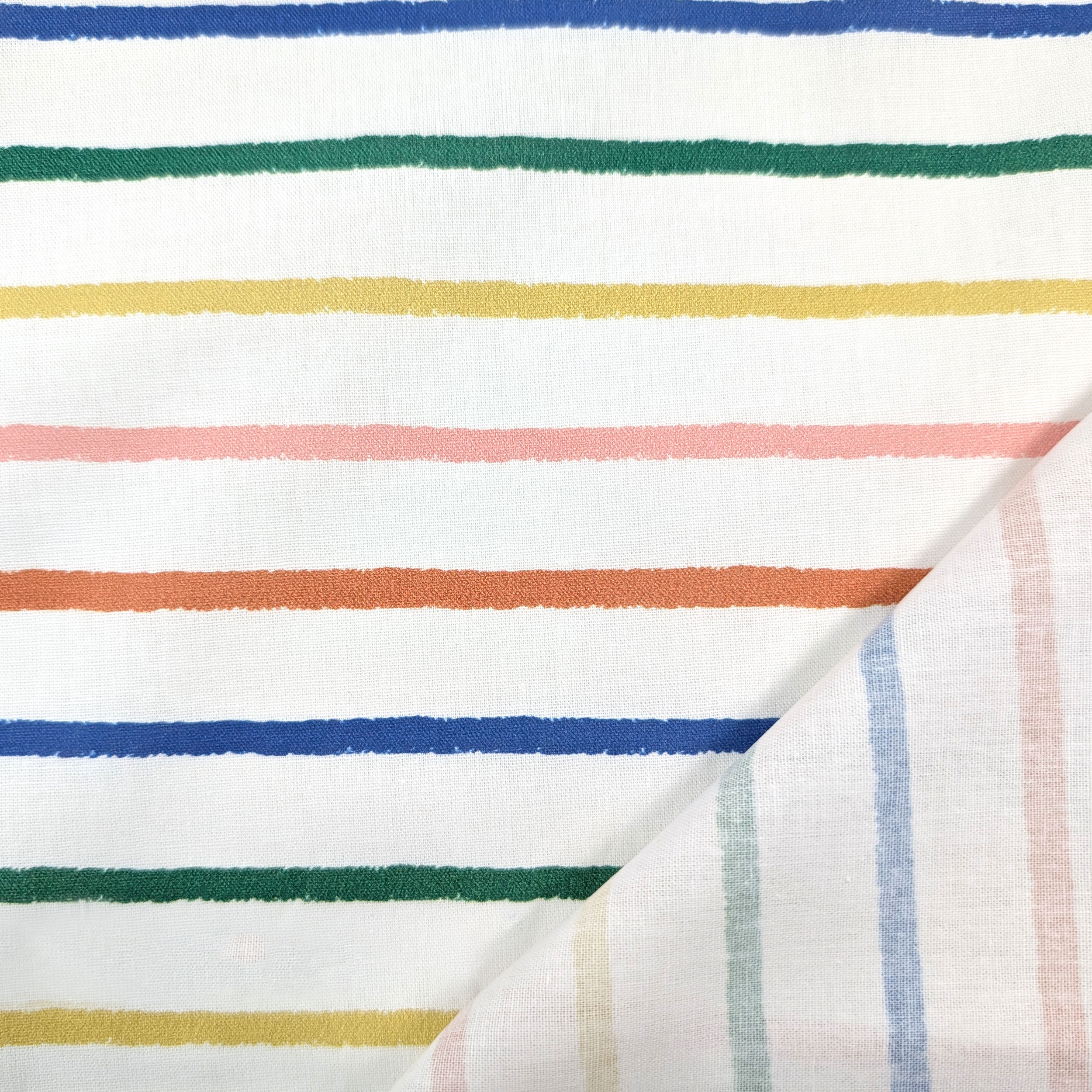 Poplin Cotton Rainbow Stripes