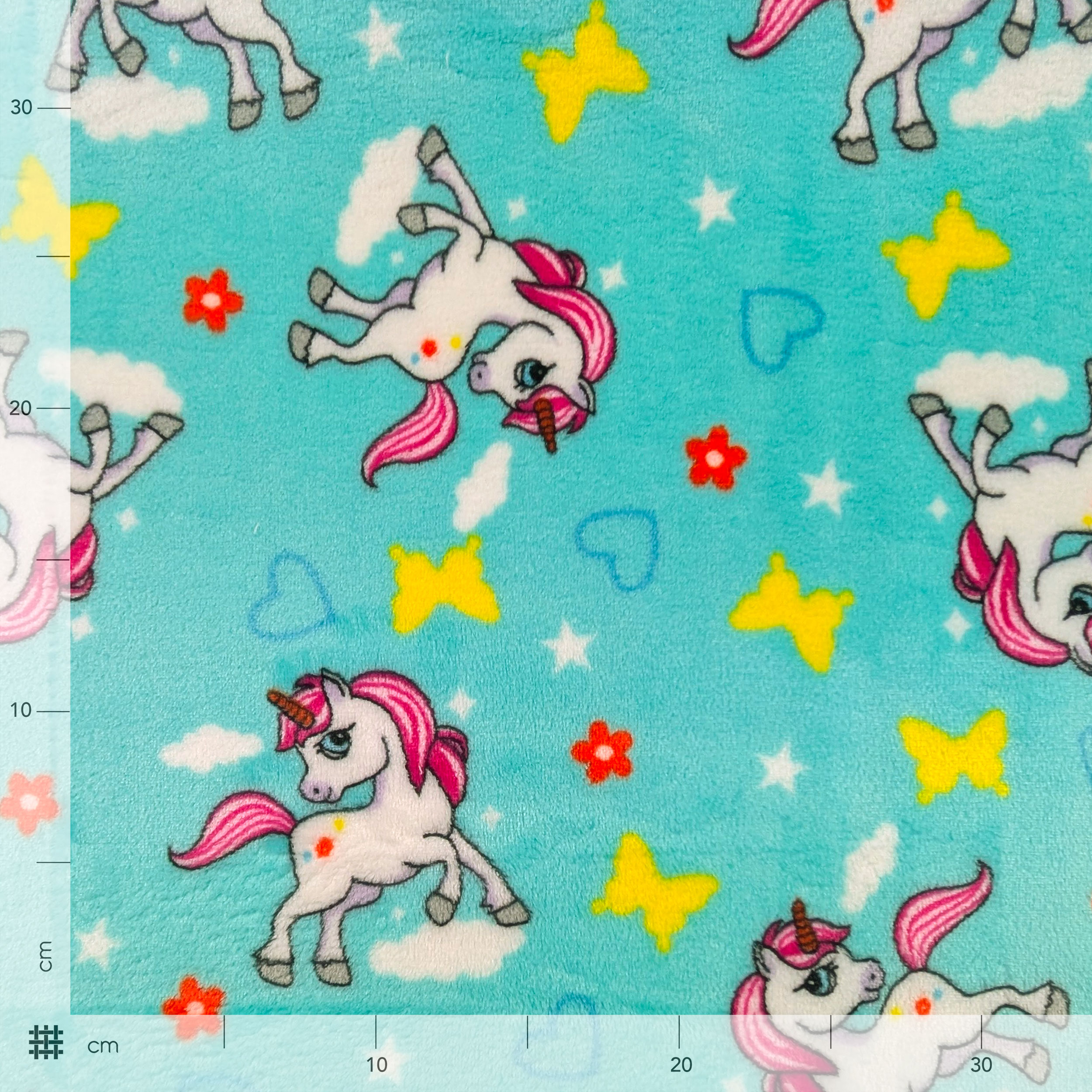 Fleece Hand Cashmere Unicorns Water Green Background Image