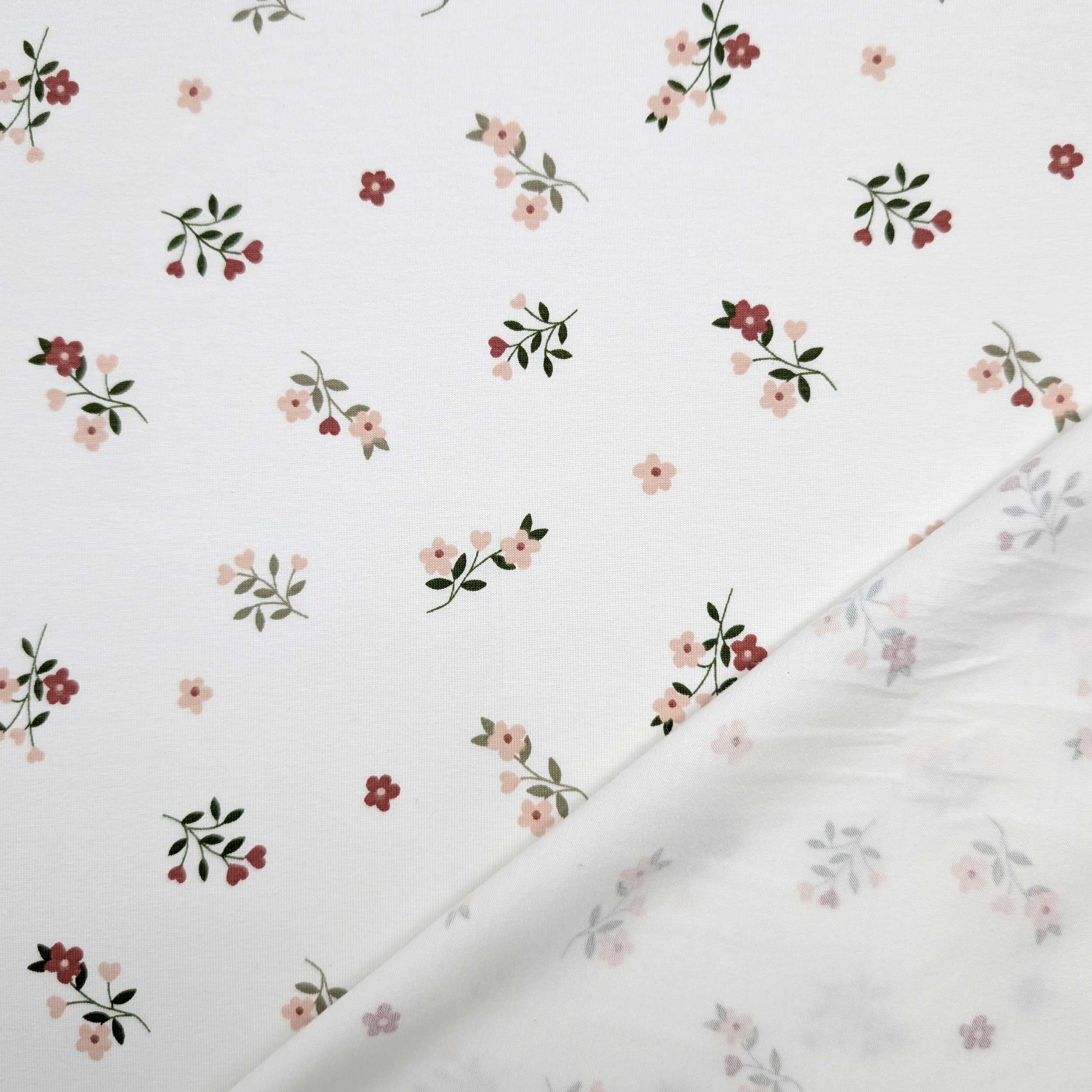 Jersey Cotton Jersey Small Coloured Flowers Image
