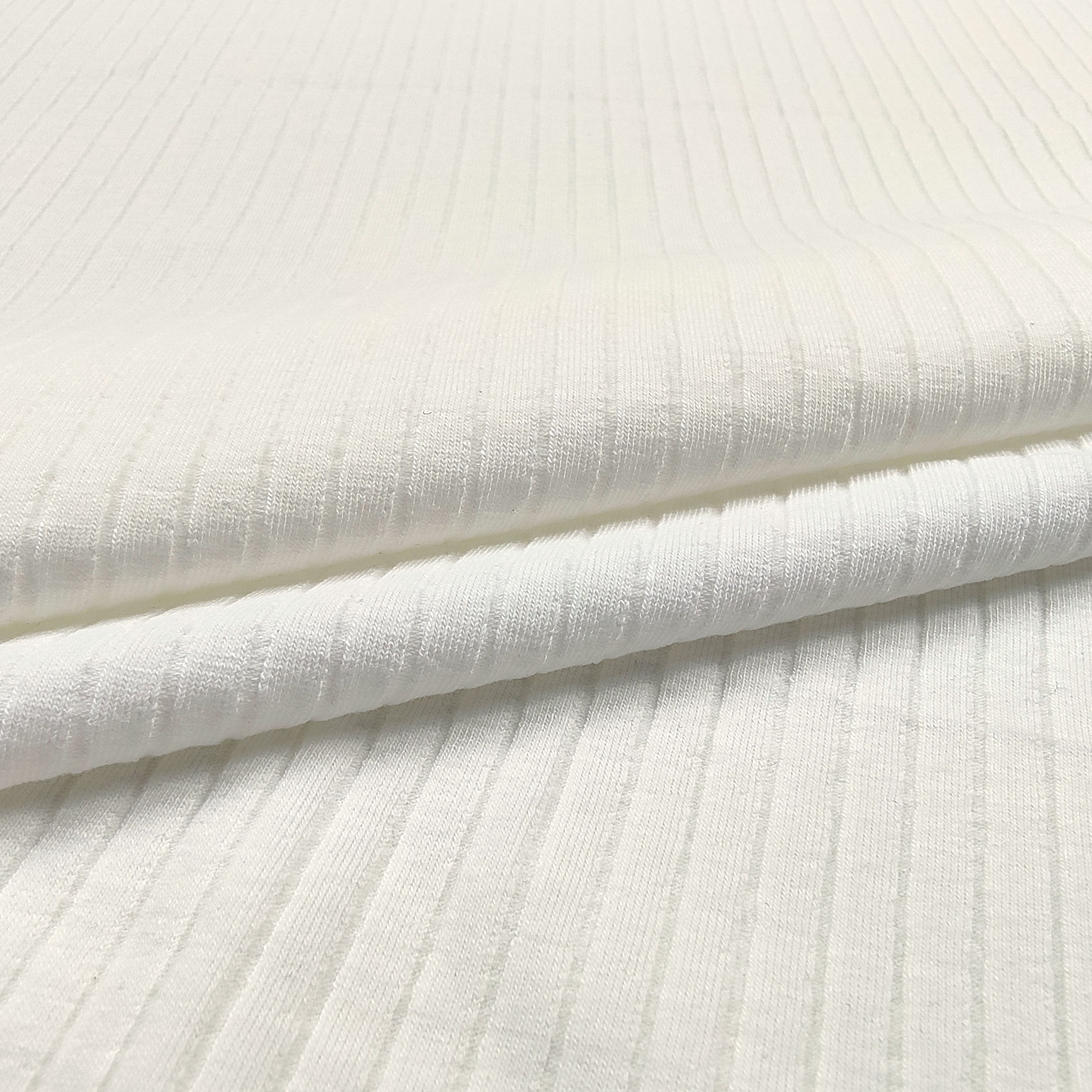Optical White Ribbed Cotton Jersey Image
