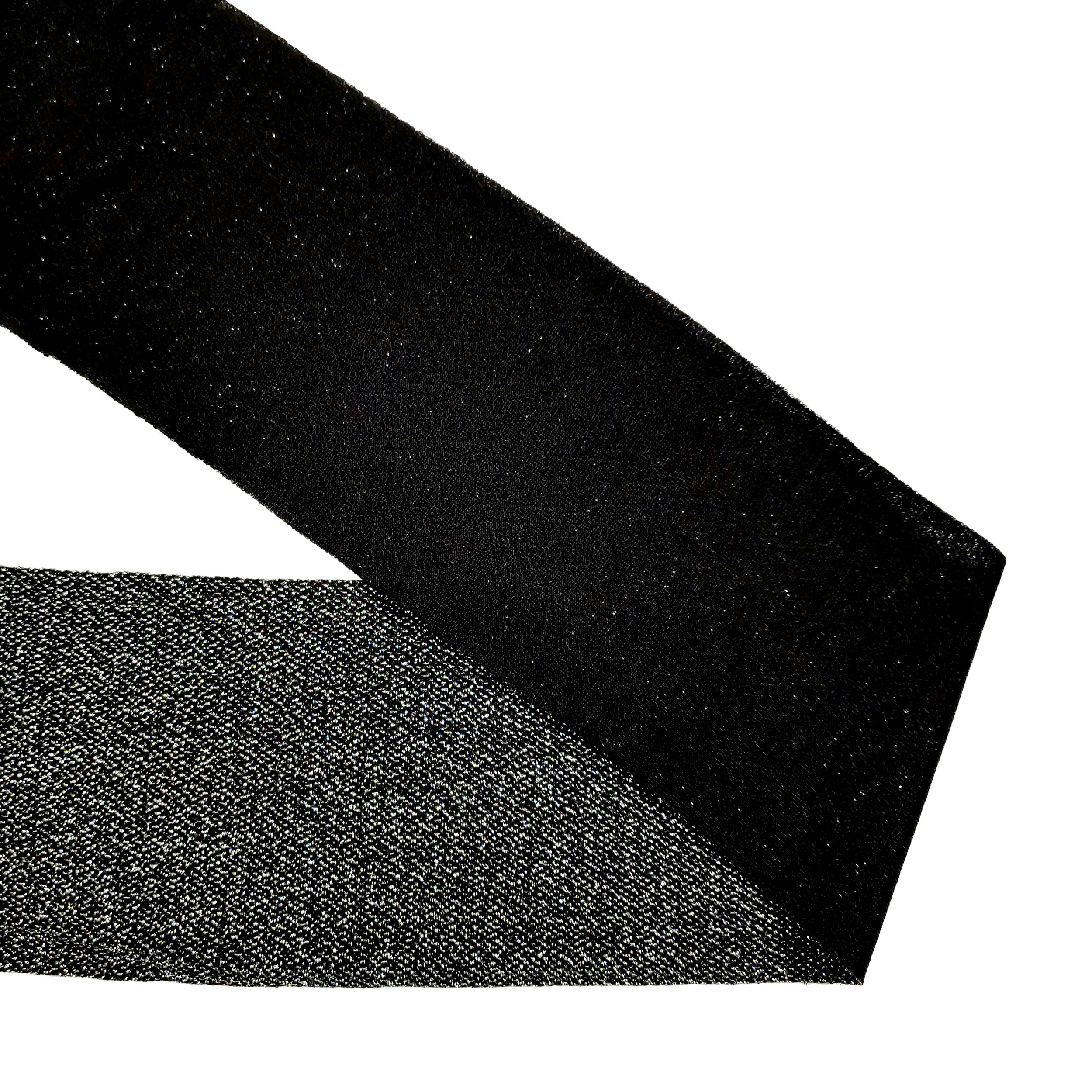 Bi-elastischer Rand Schwarz Lurex Silber