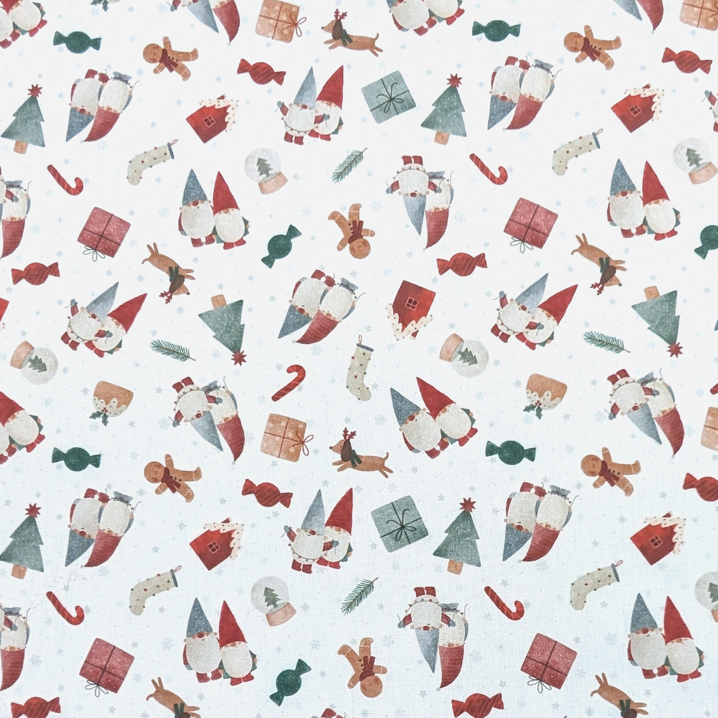 Christmas Percale Cotton with Gnomes Image