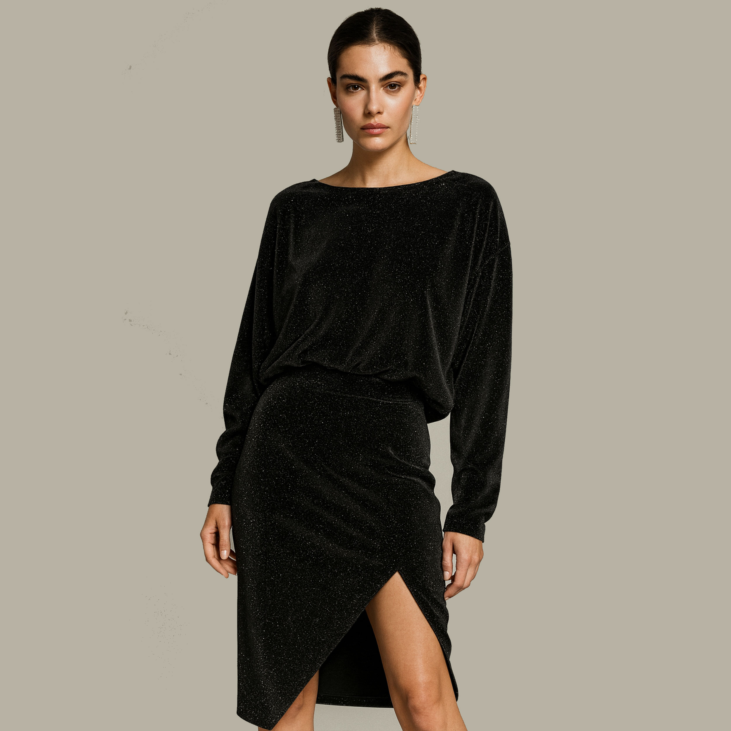 Black Velveteen with Silver Rhinestones Image