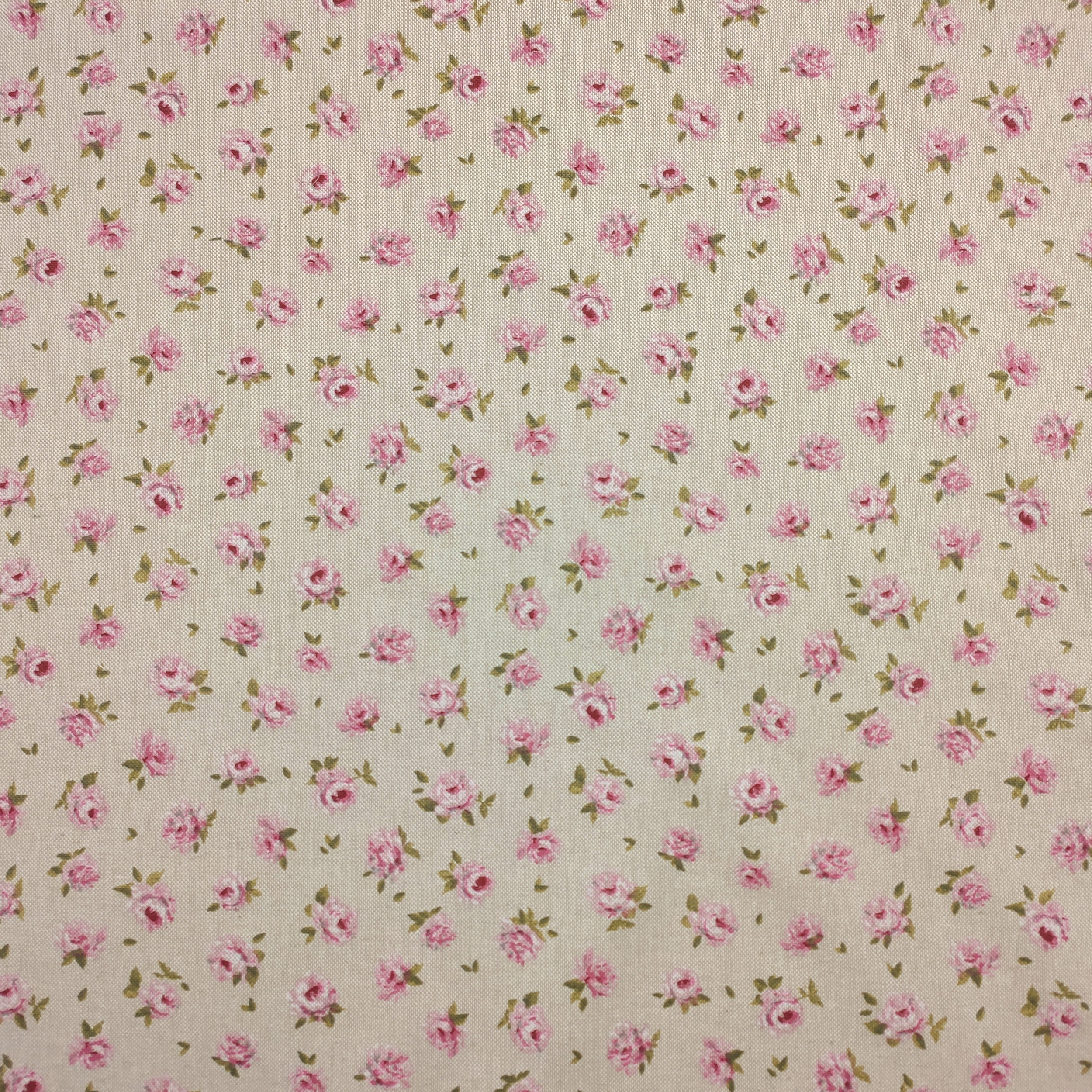 Tejido de Panamá Roselline Fondo Beige