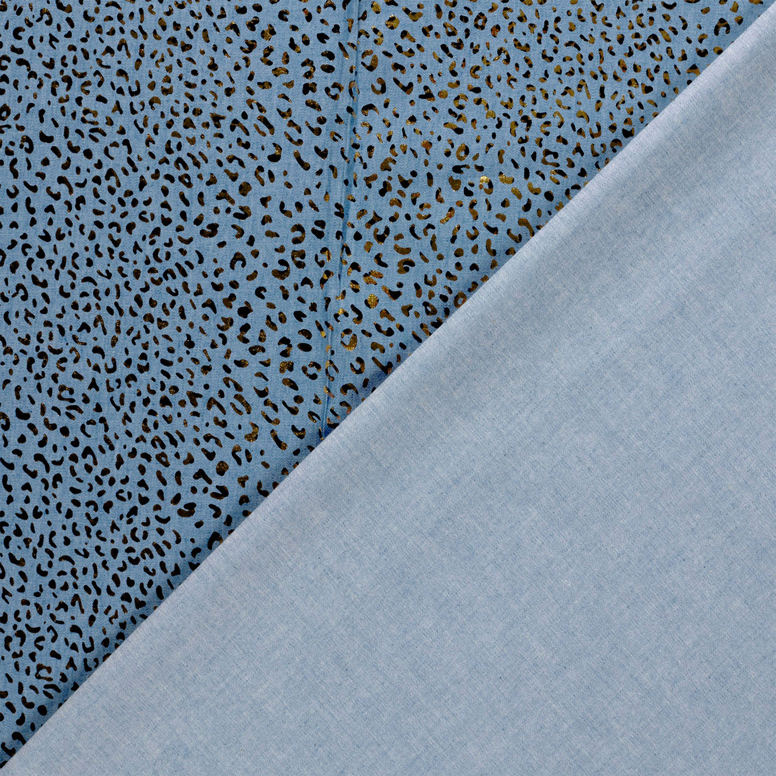 Gold Leopard Print Cotton Jeans Image