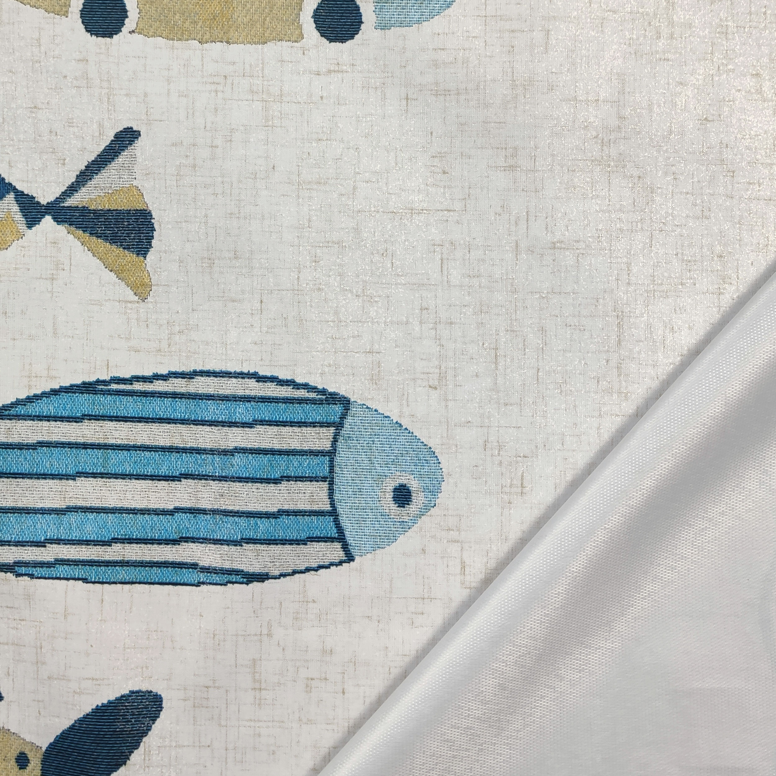 Tejido para Mantel Plastificado Pescado Doble Filo
