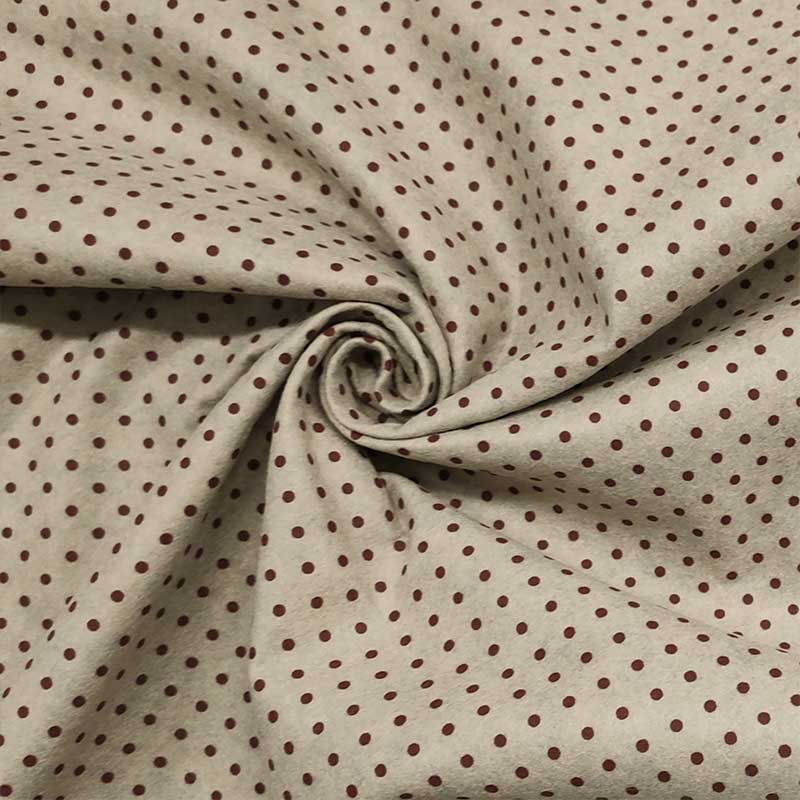 Soft Thin Felt - Burgundy Small Dots Image