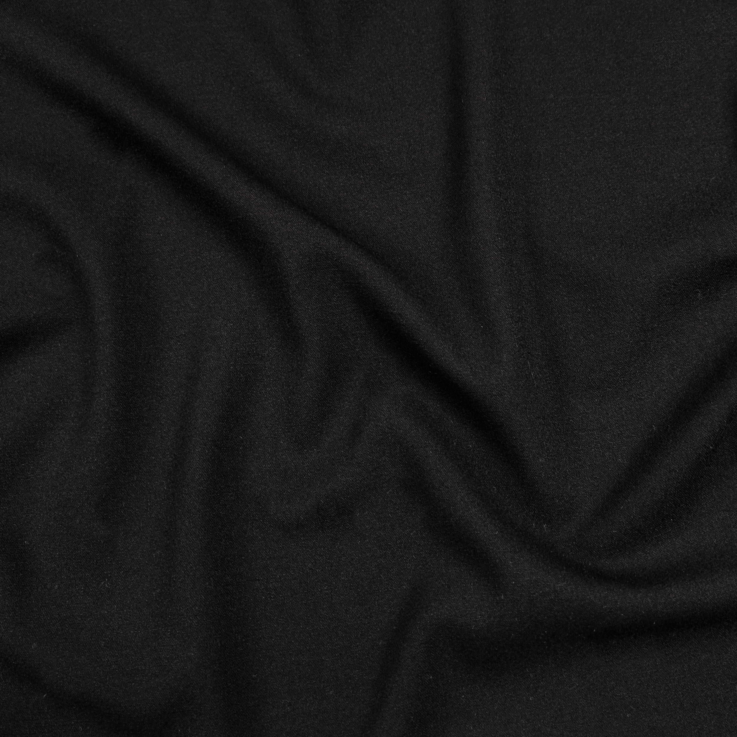 Schwarzer Stretch-Woll-Crêpe-Stoff