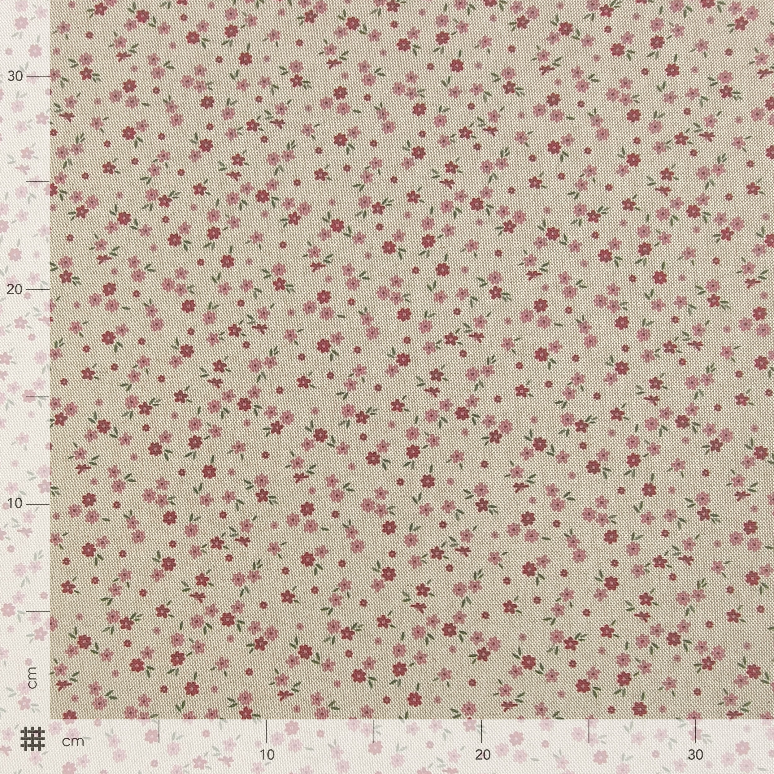Panama fabric Pink flowers Image