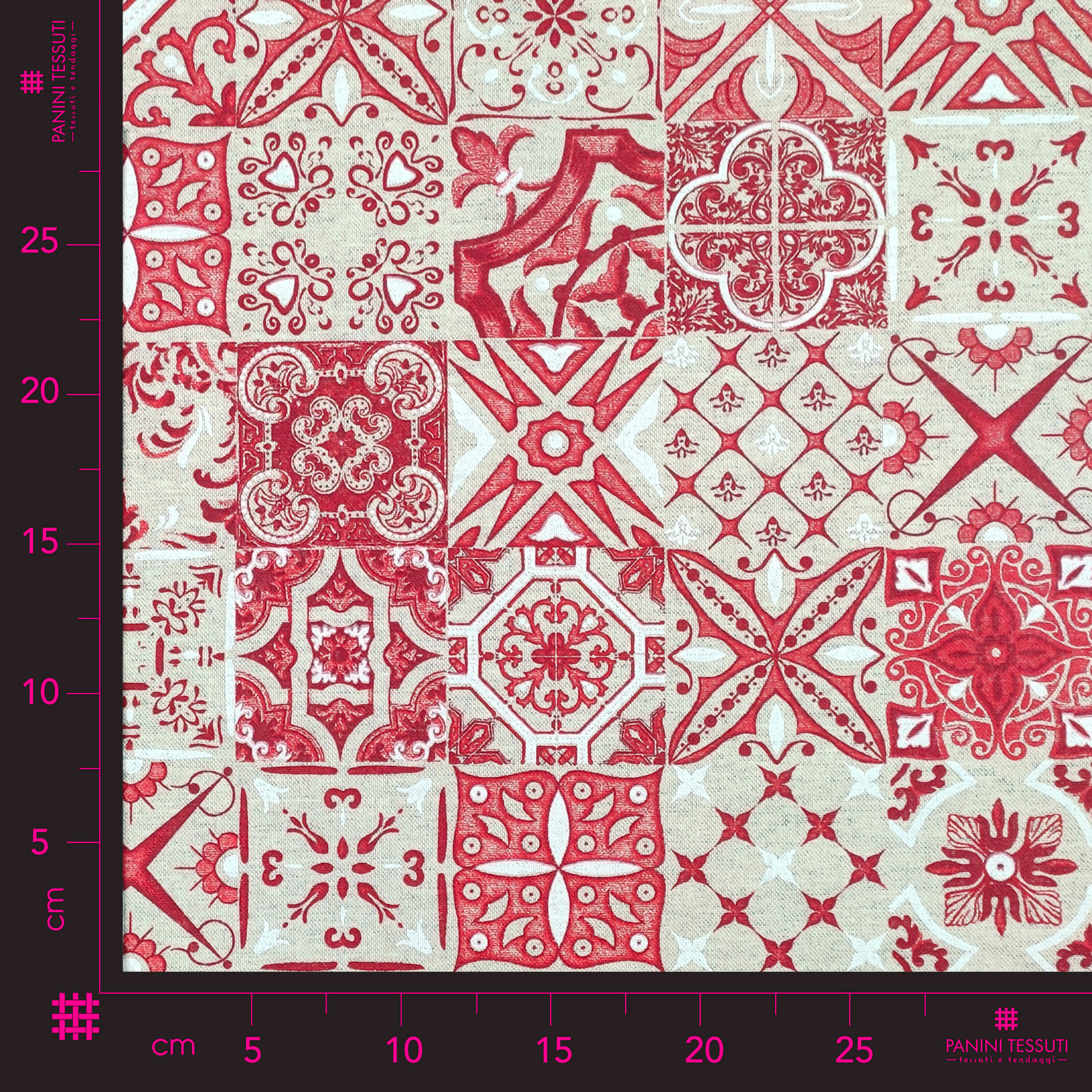 Tessuto-resinato-di-cotone-damascato-rosso
