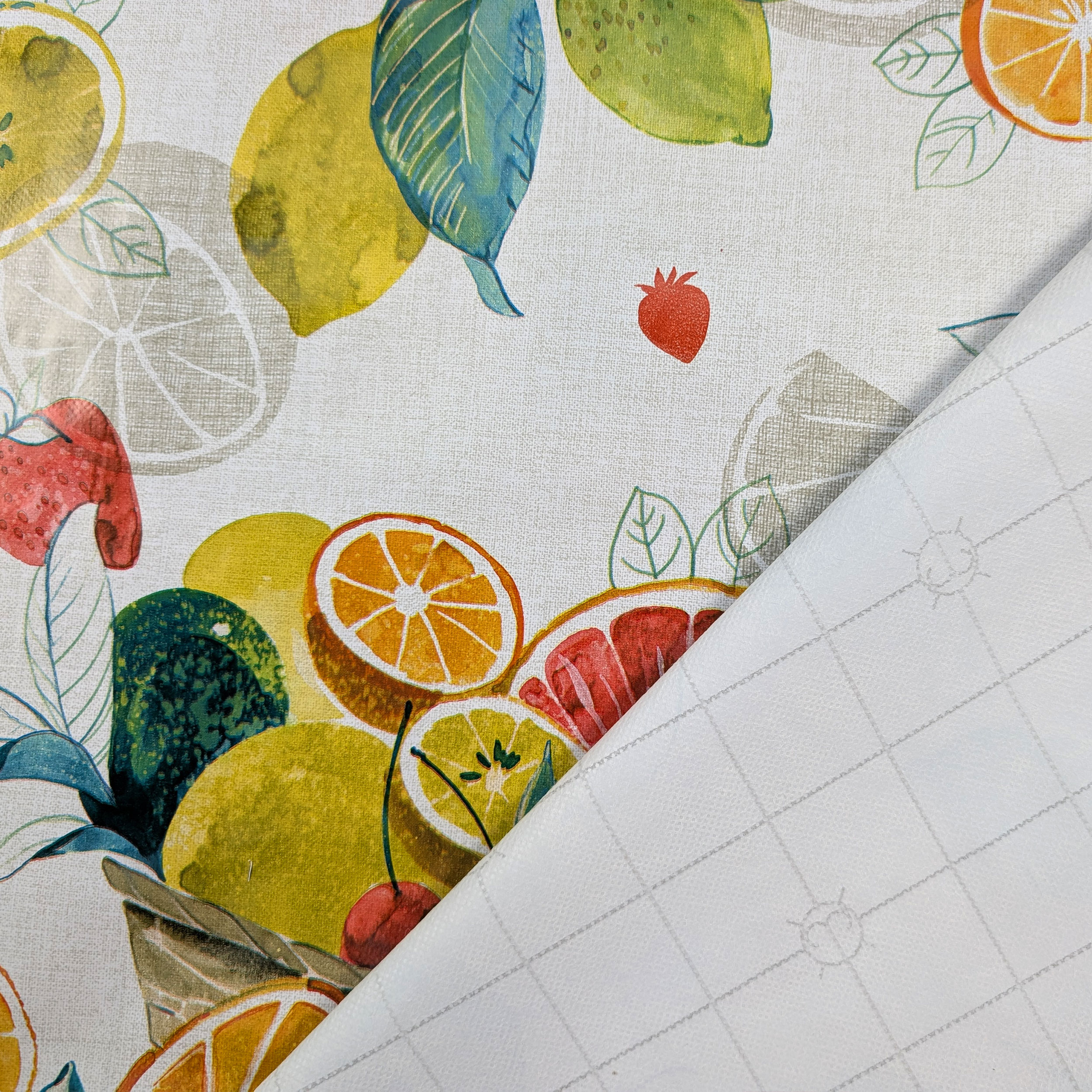 Fruit Basket Waxed Tablecloth Fabric Image