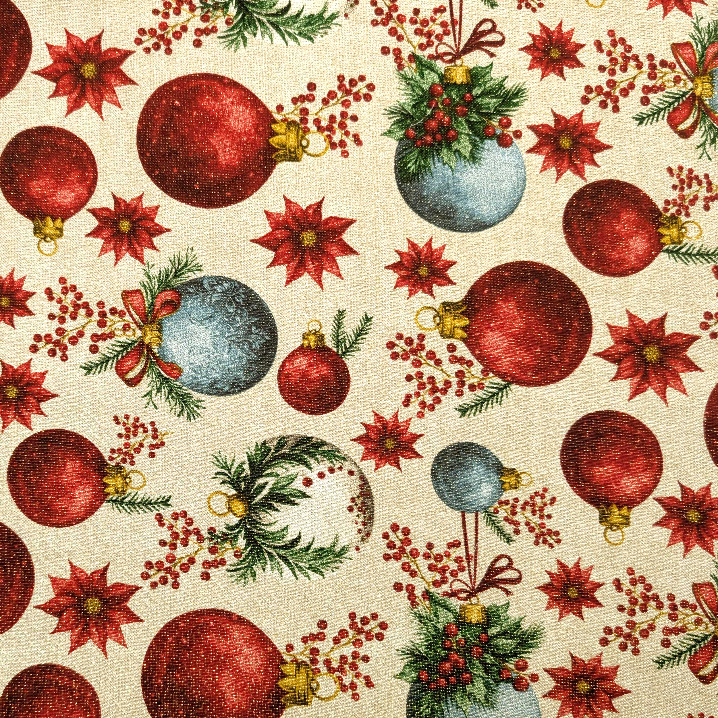 Light Gold Christmas Panama with Lurex Balls Image