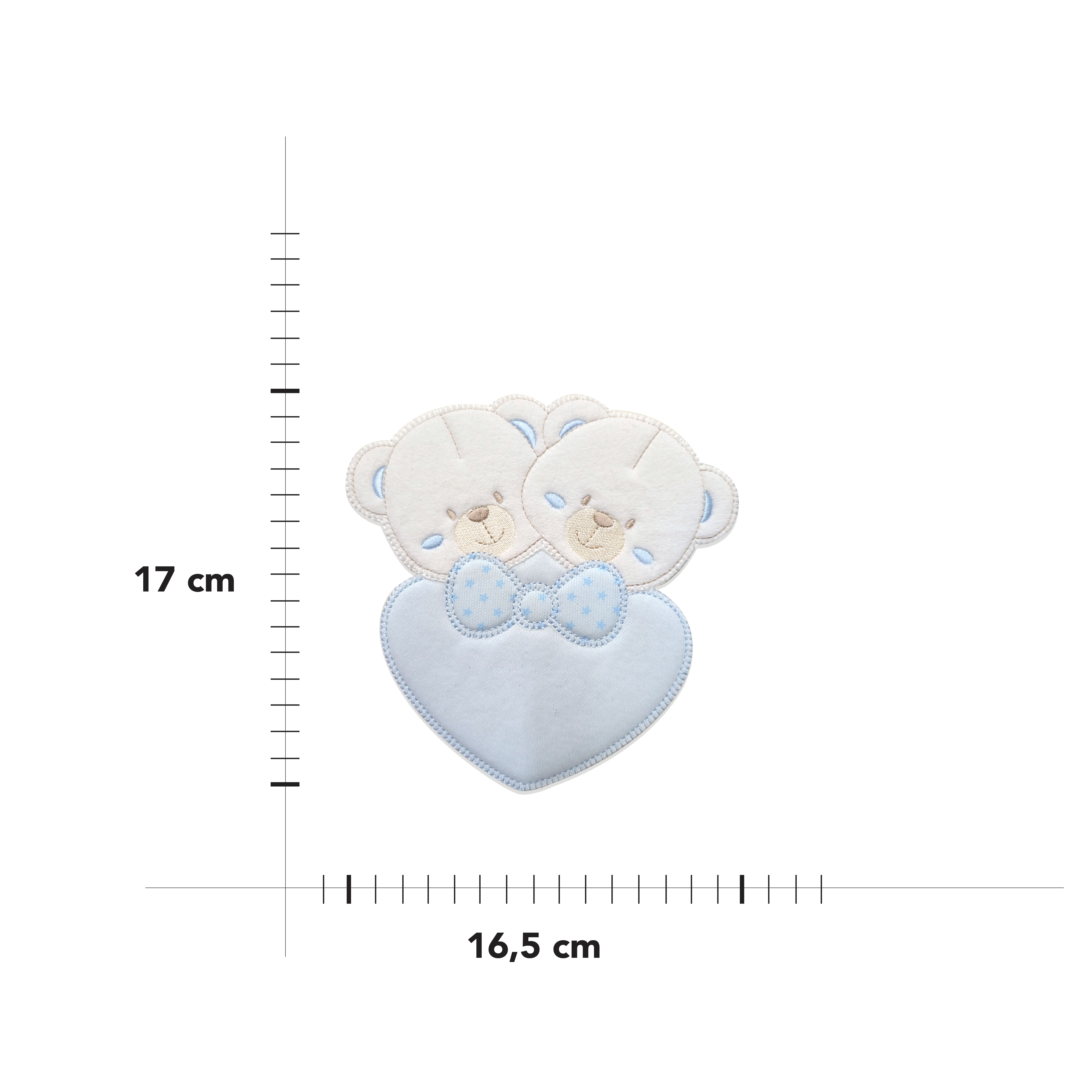 Applique Bears Heart with Bow Image
