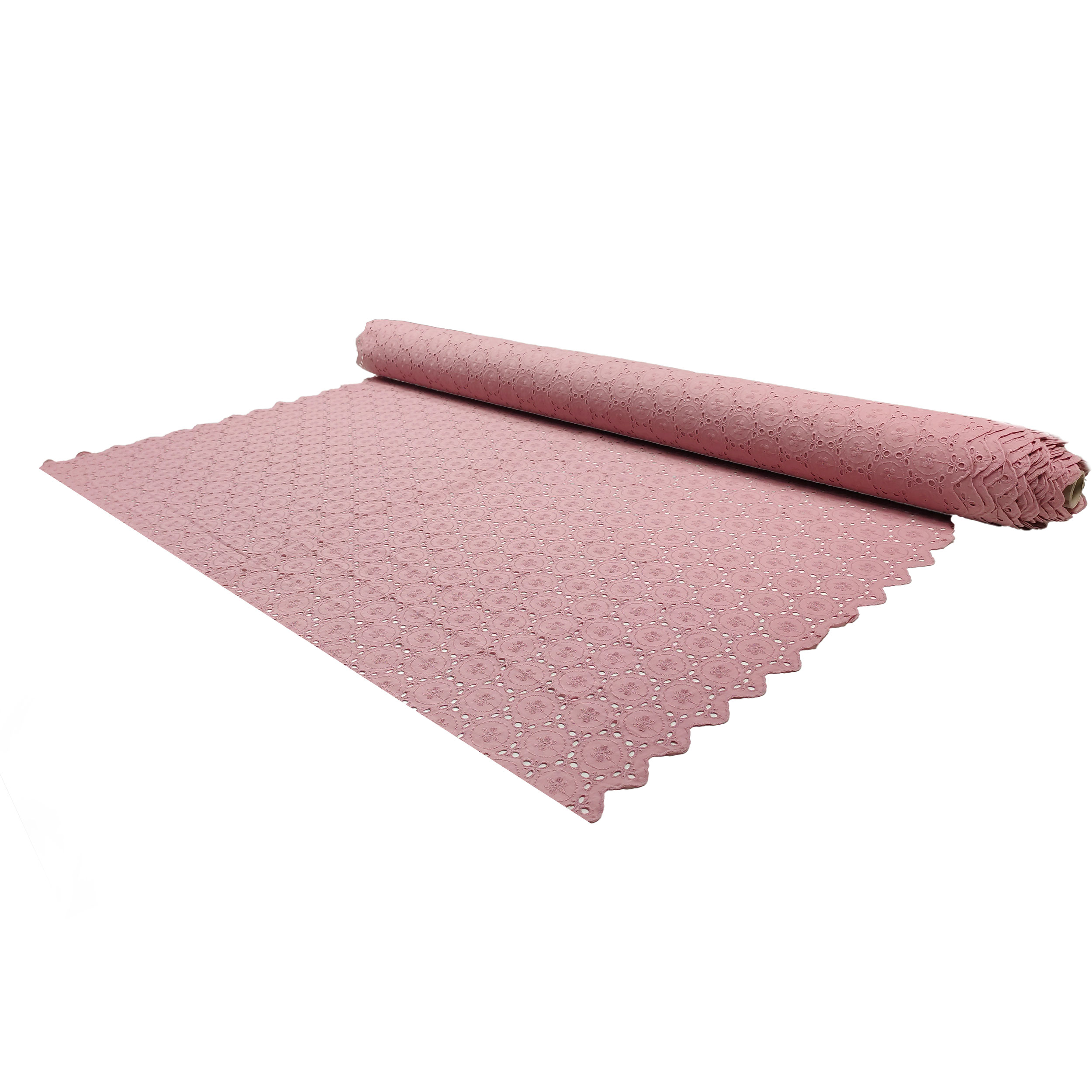Double Edges Broderie Anglaise - Old Rose Image