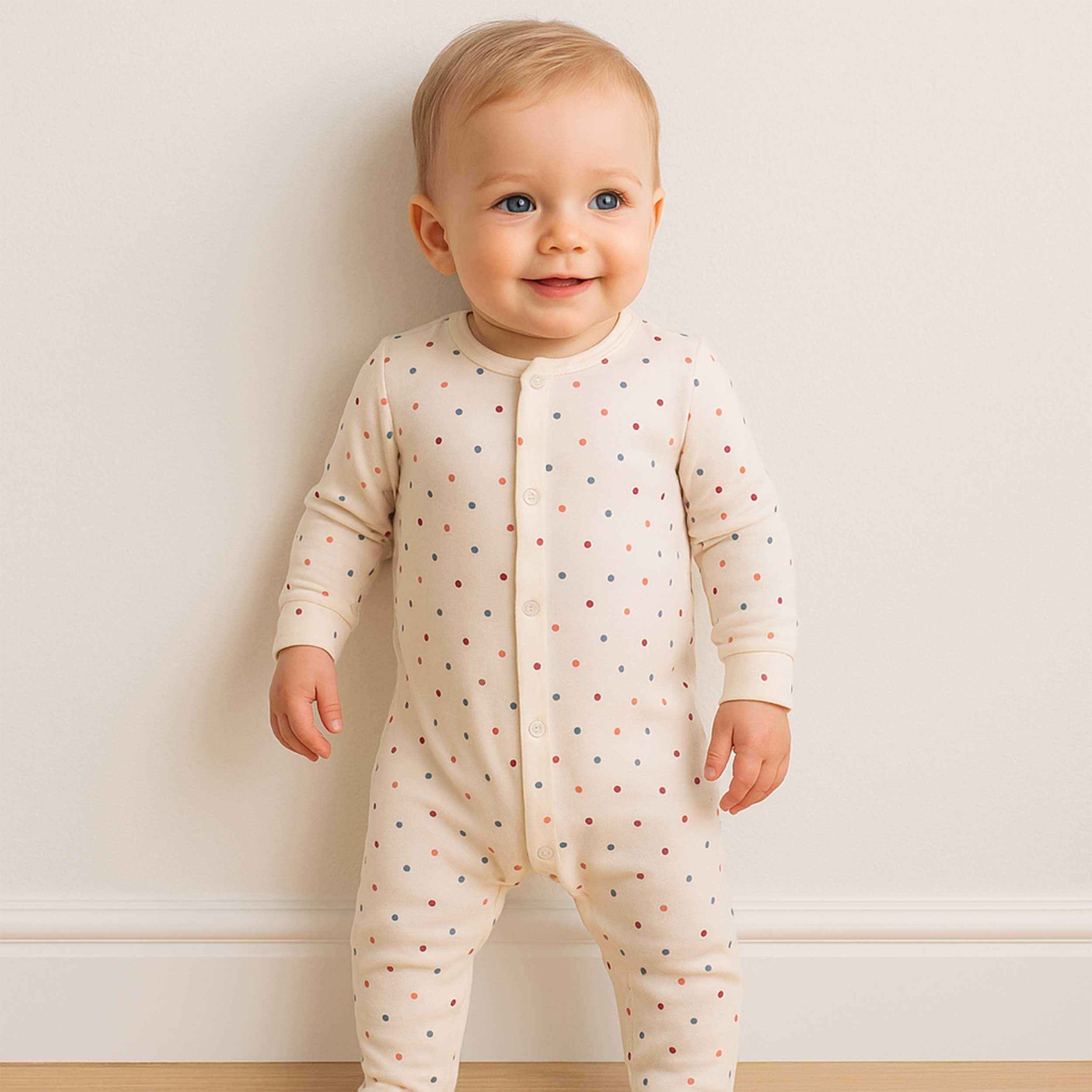 White Cotton Mini Polka Dot Jersey Image