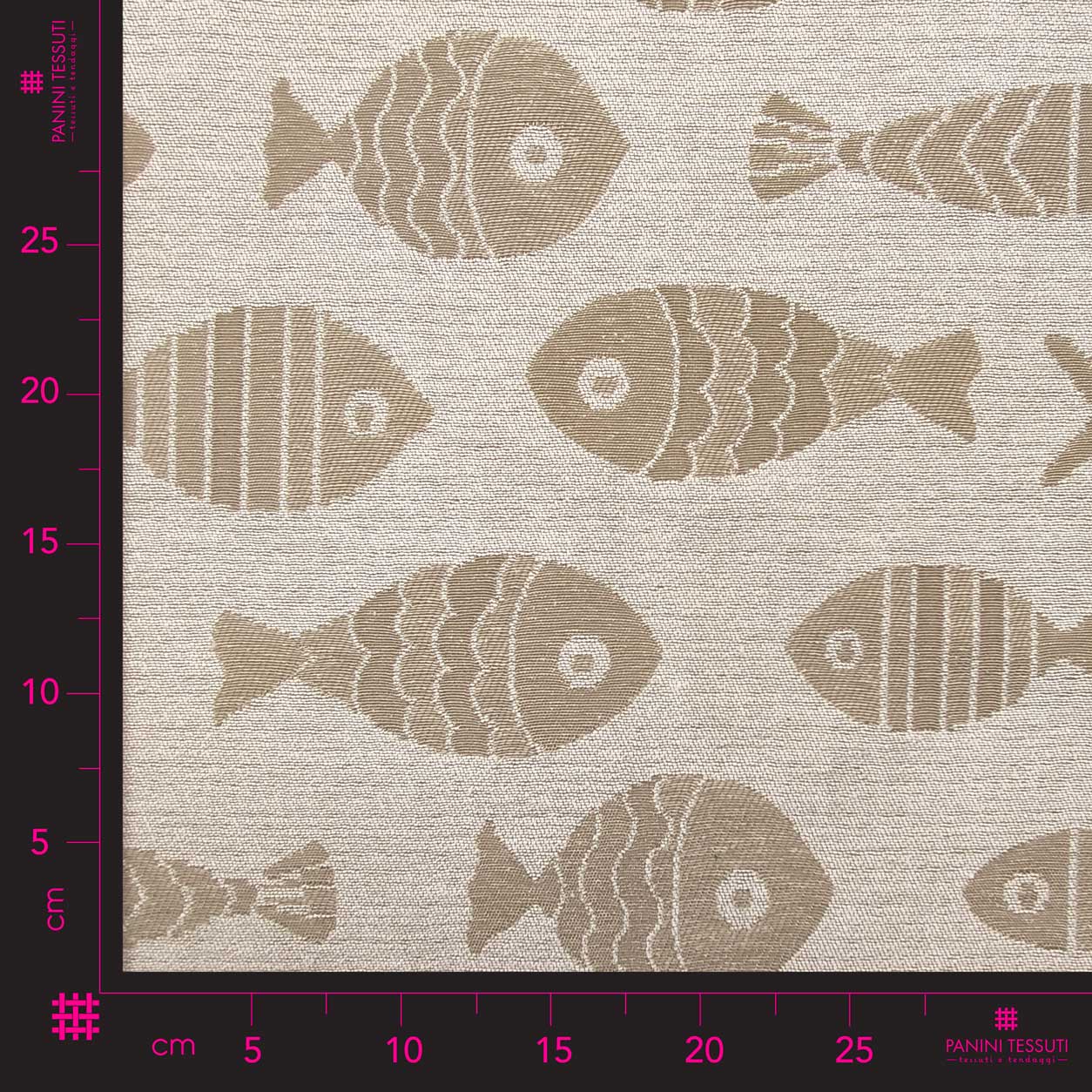 Upholstery Reversible Brocade - Cream, Rope Fishes