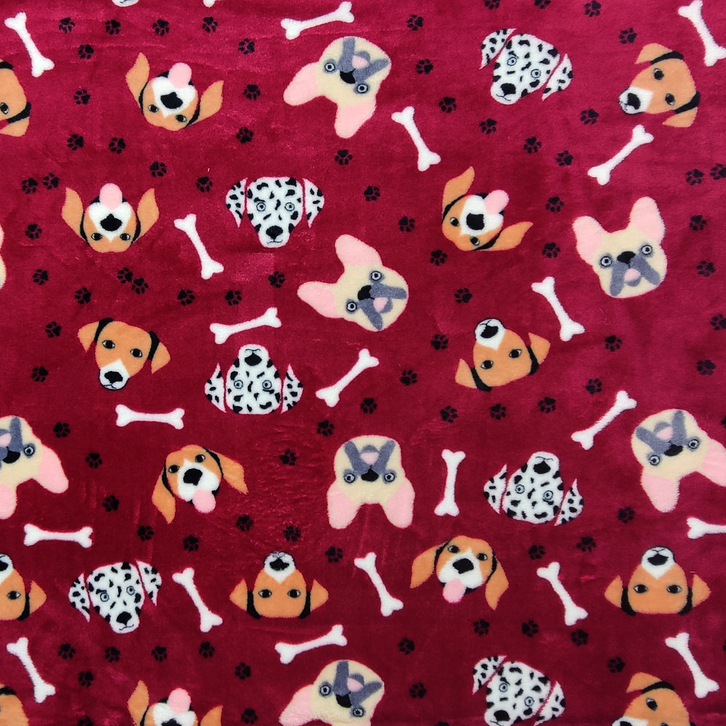Cashmere Fleece Doggie Fondo Rojo Oscuro