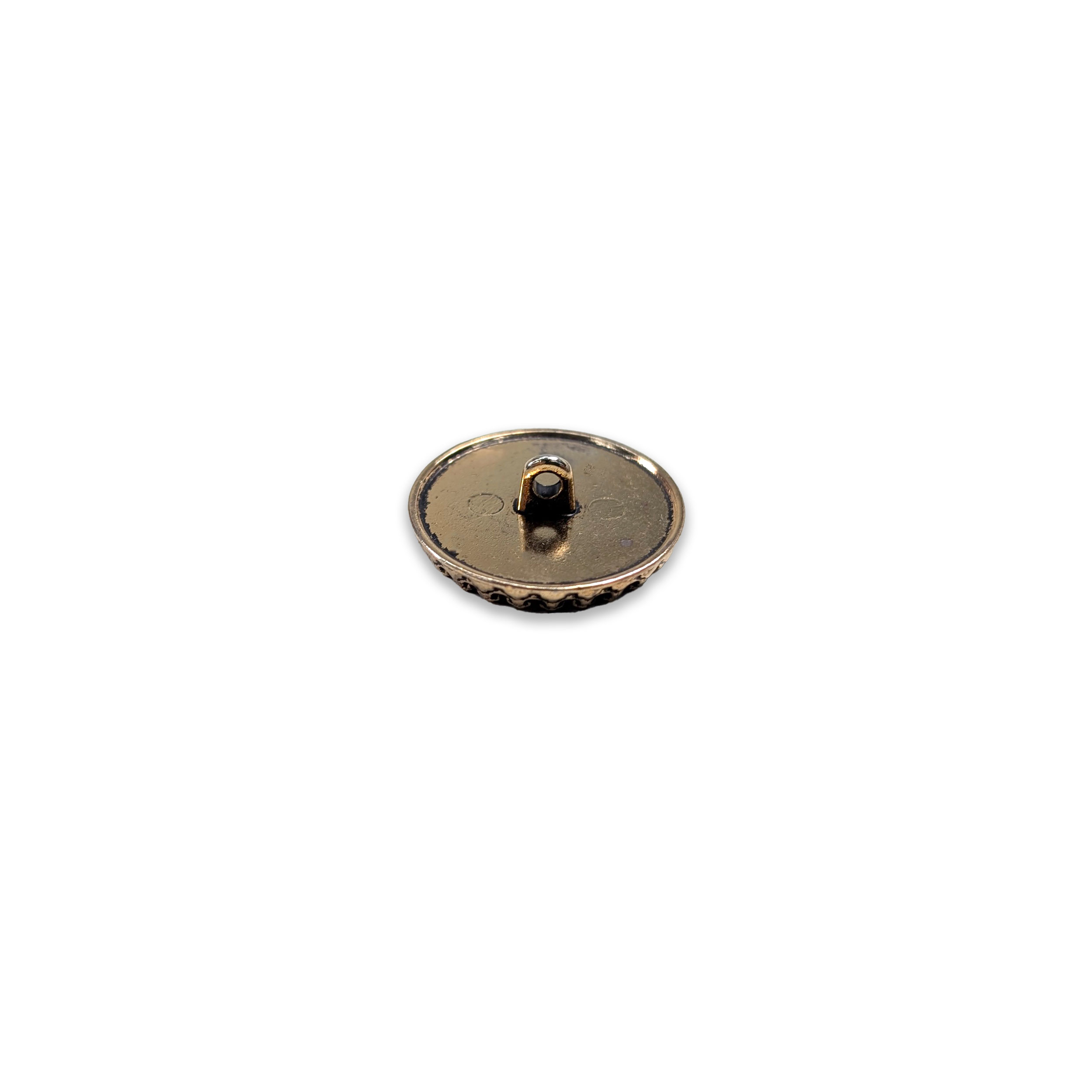 Black Button with Gold Crown Image