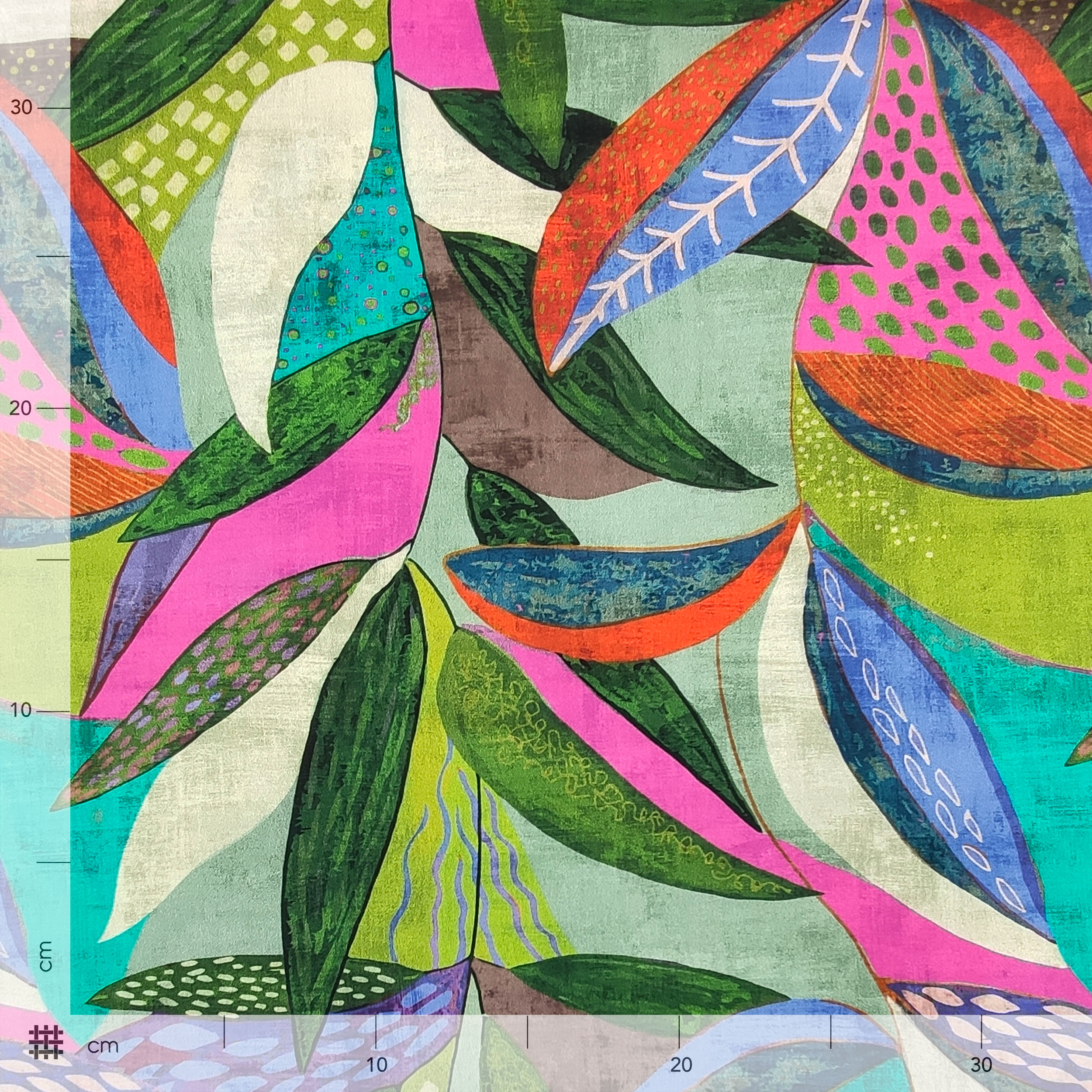 Abstract Fantasy Multicolour Cotton Satin