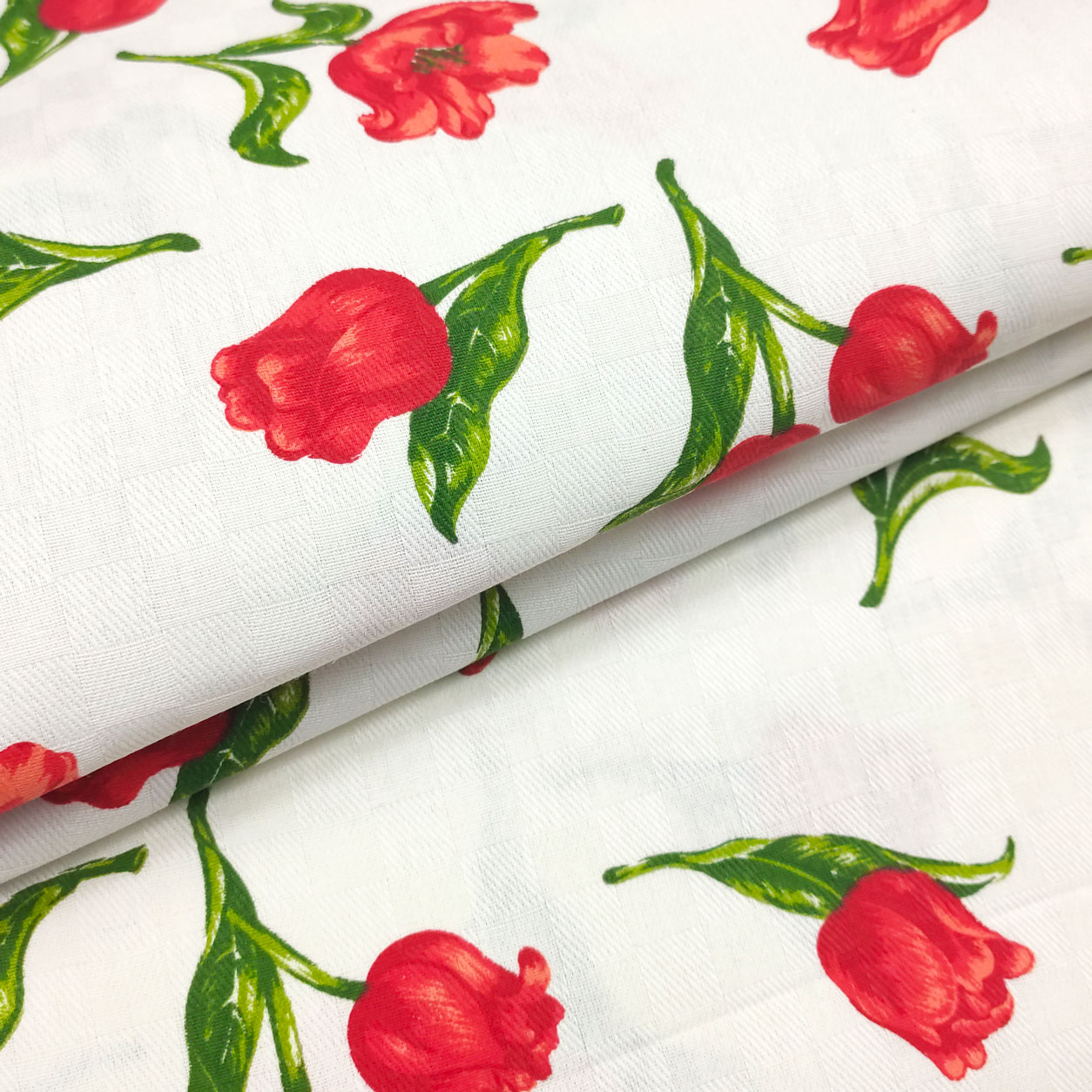Tissu Damina pour nappe Tulipes rouges Image
