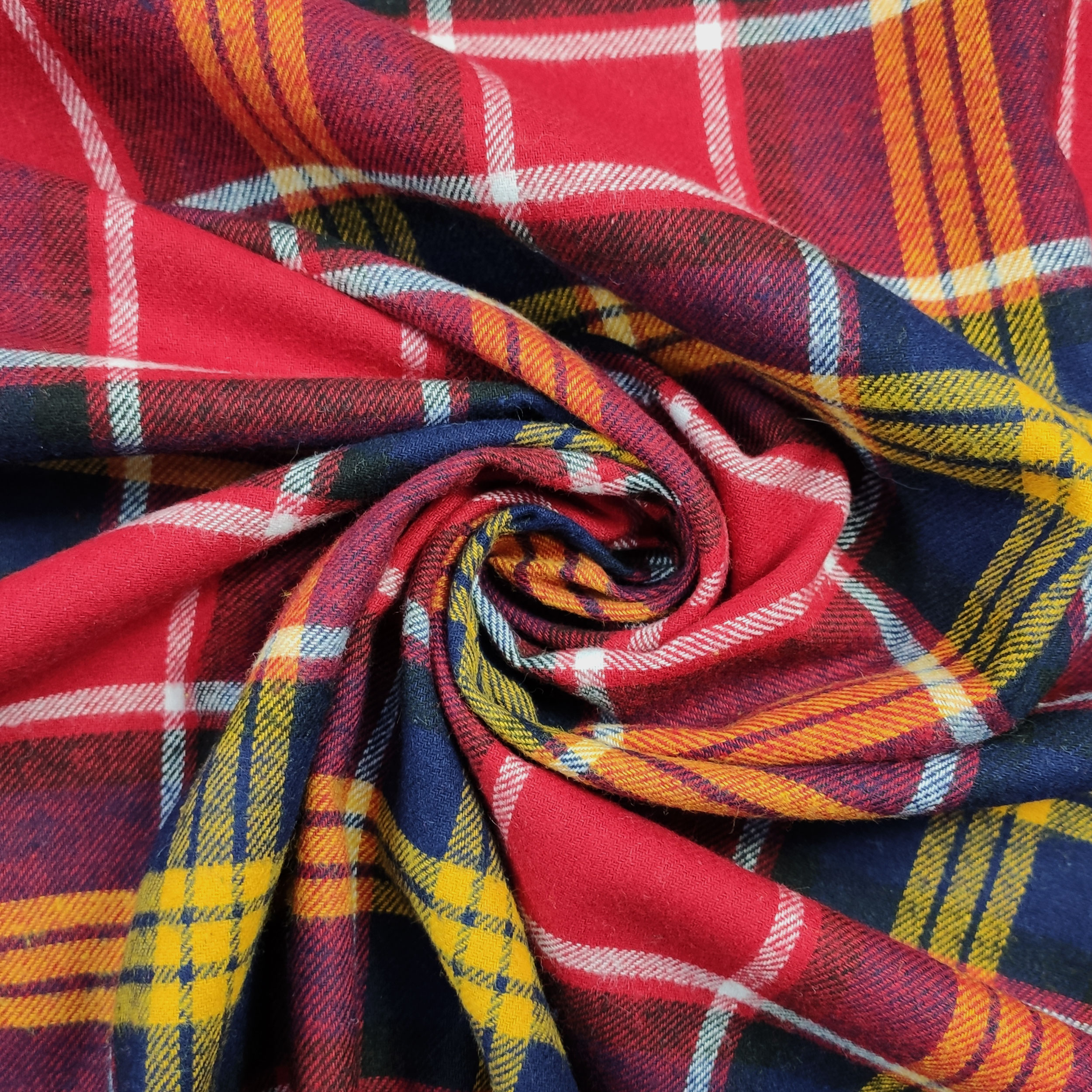 Tissu de flanelle écossaise Rouge Bleu Jaune Image