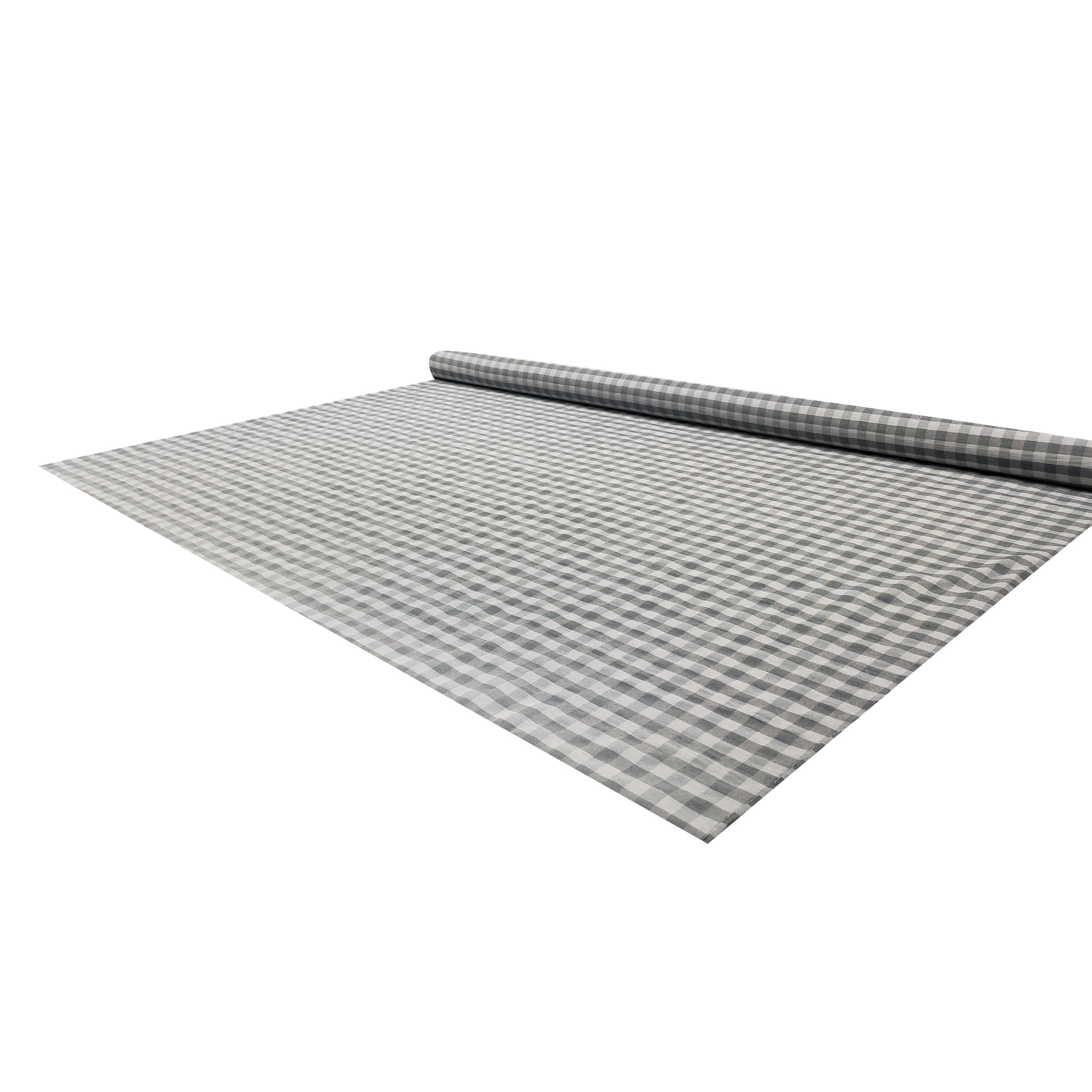 Tissu teint en fil pour nappe carrée en gris