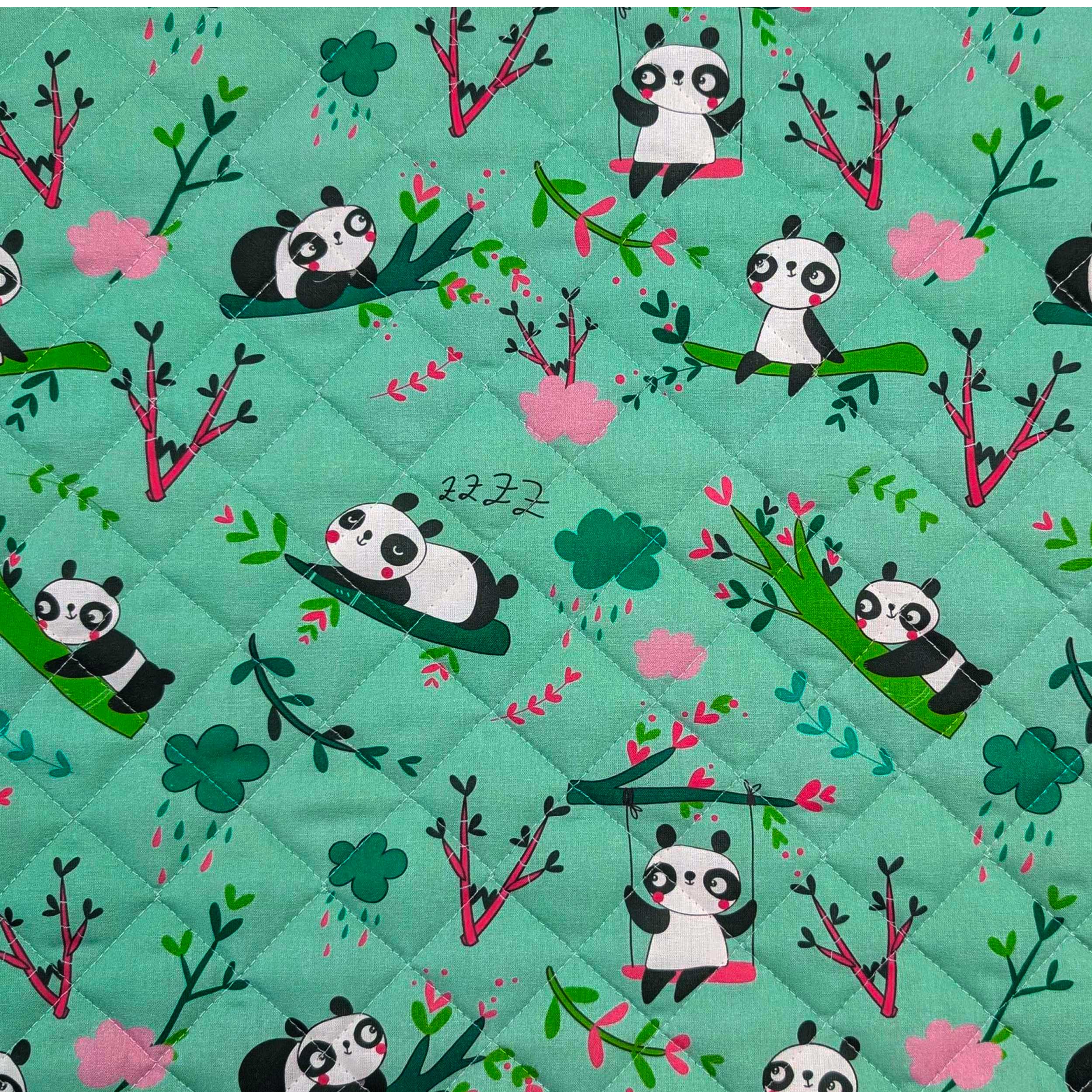 Panda Blanket Mint Green Background Image