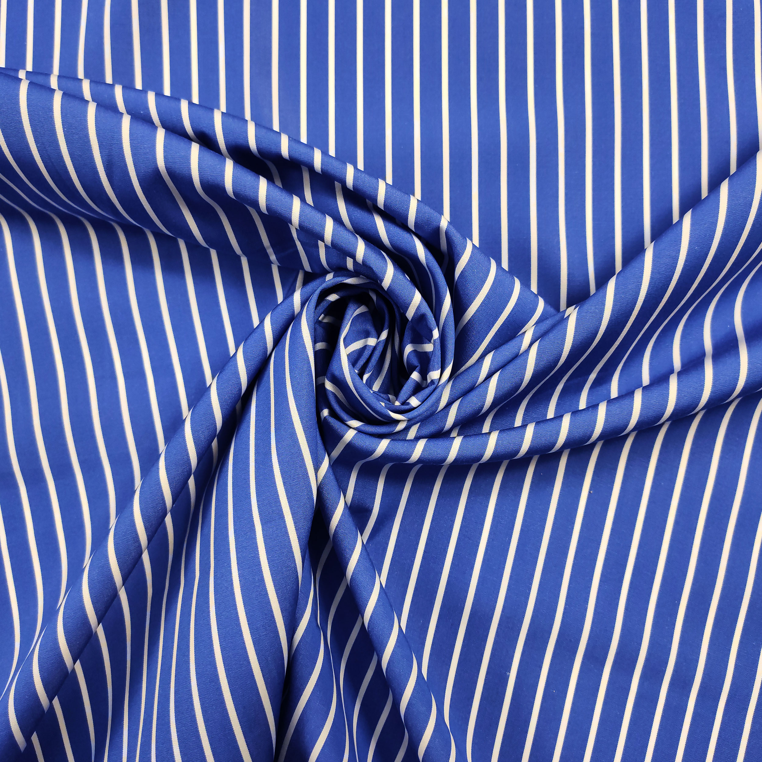 Baumwoll-Spezial-Shirting Weiß gestreift