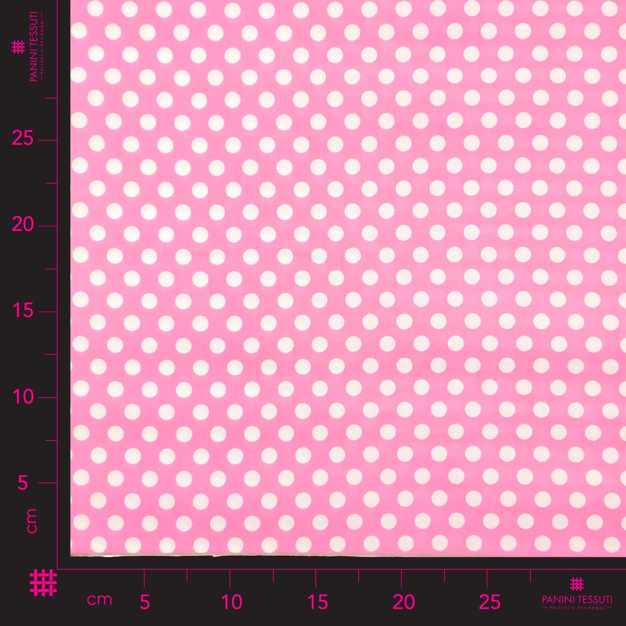 Pink Cotton Fabric Remnant with Large Polka Dots, 115x140 cm Image