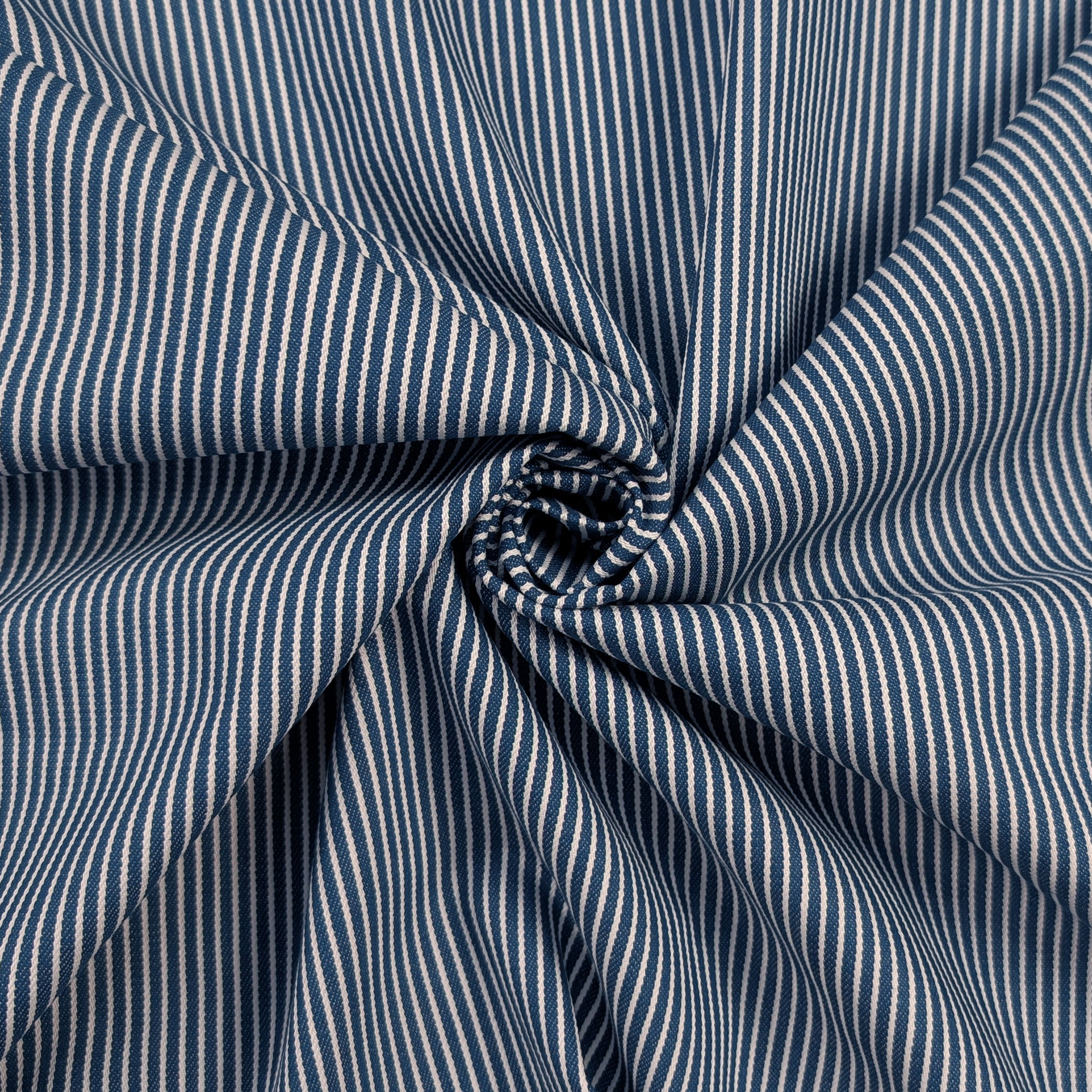 Denim Blue Vertical White Stripes Image