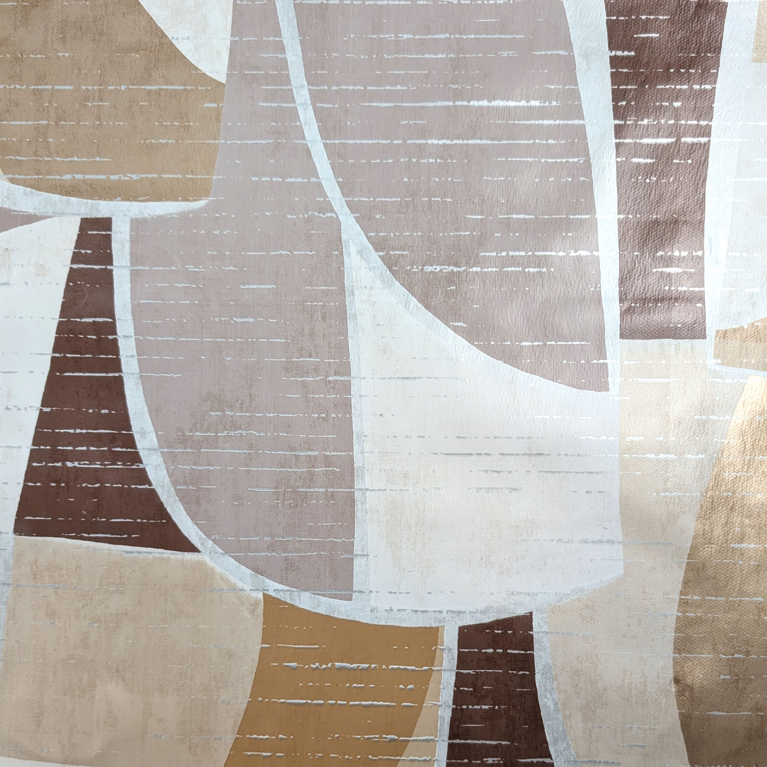 Fabric for Plastic-coated Tablecloth Geometrical Brown Tones Image