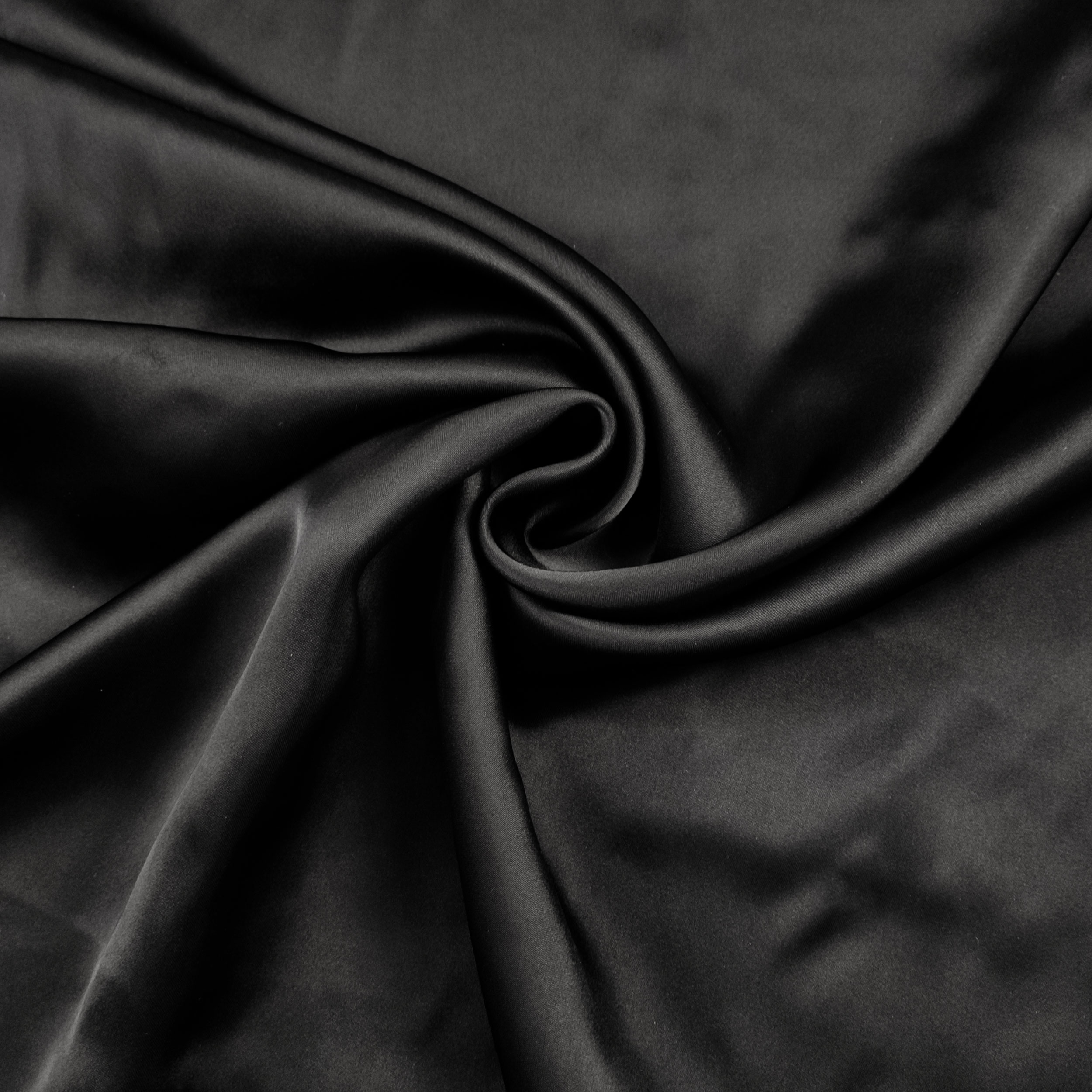Doppelsatin Viskose Seide Schwarz
