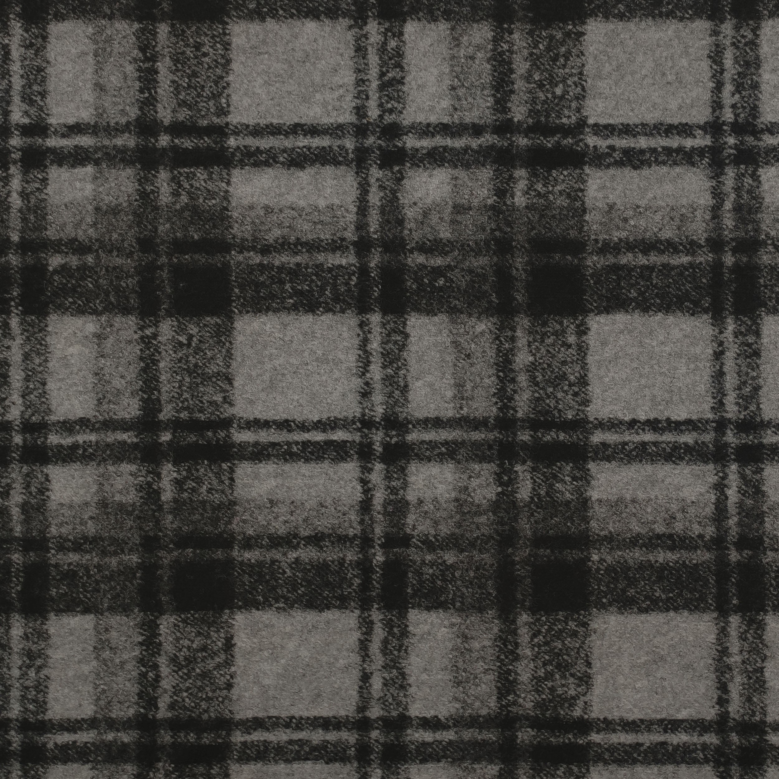 Neoprene Double Lana Tartan Grigio e Tinta Unita Nero Image
