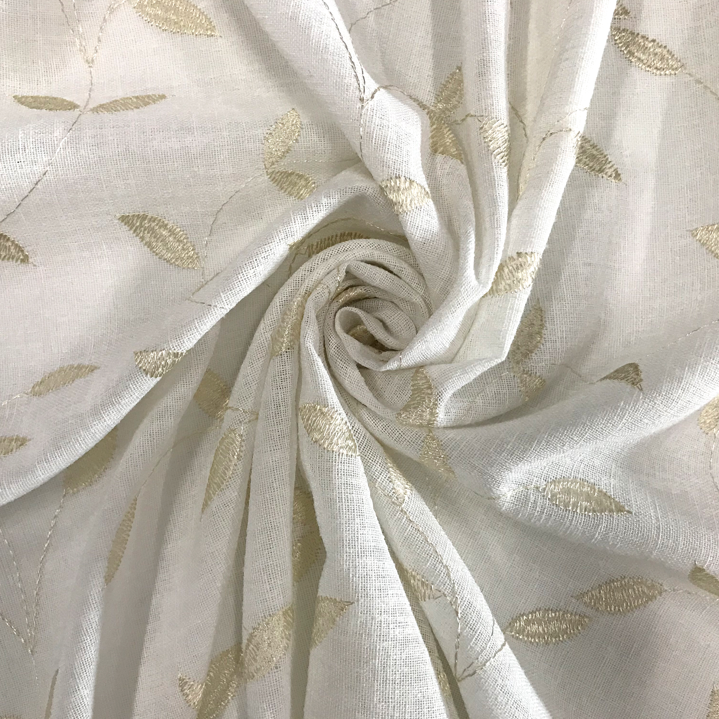 Tessuto Tenda Foglie Eleganti - Oro Image