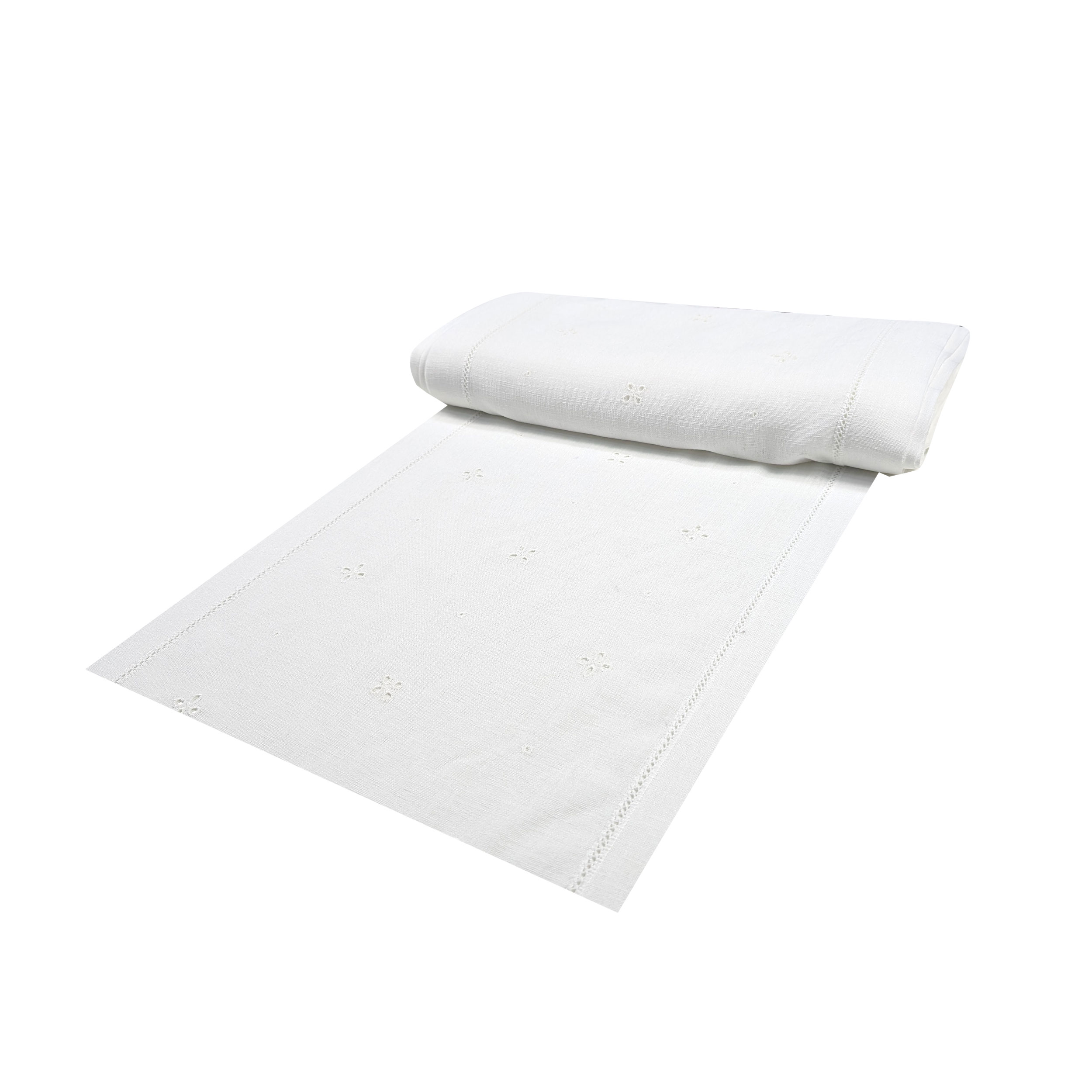 Sangallo Curtain Fabric White Image