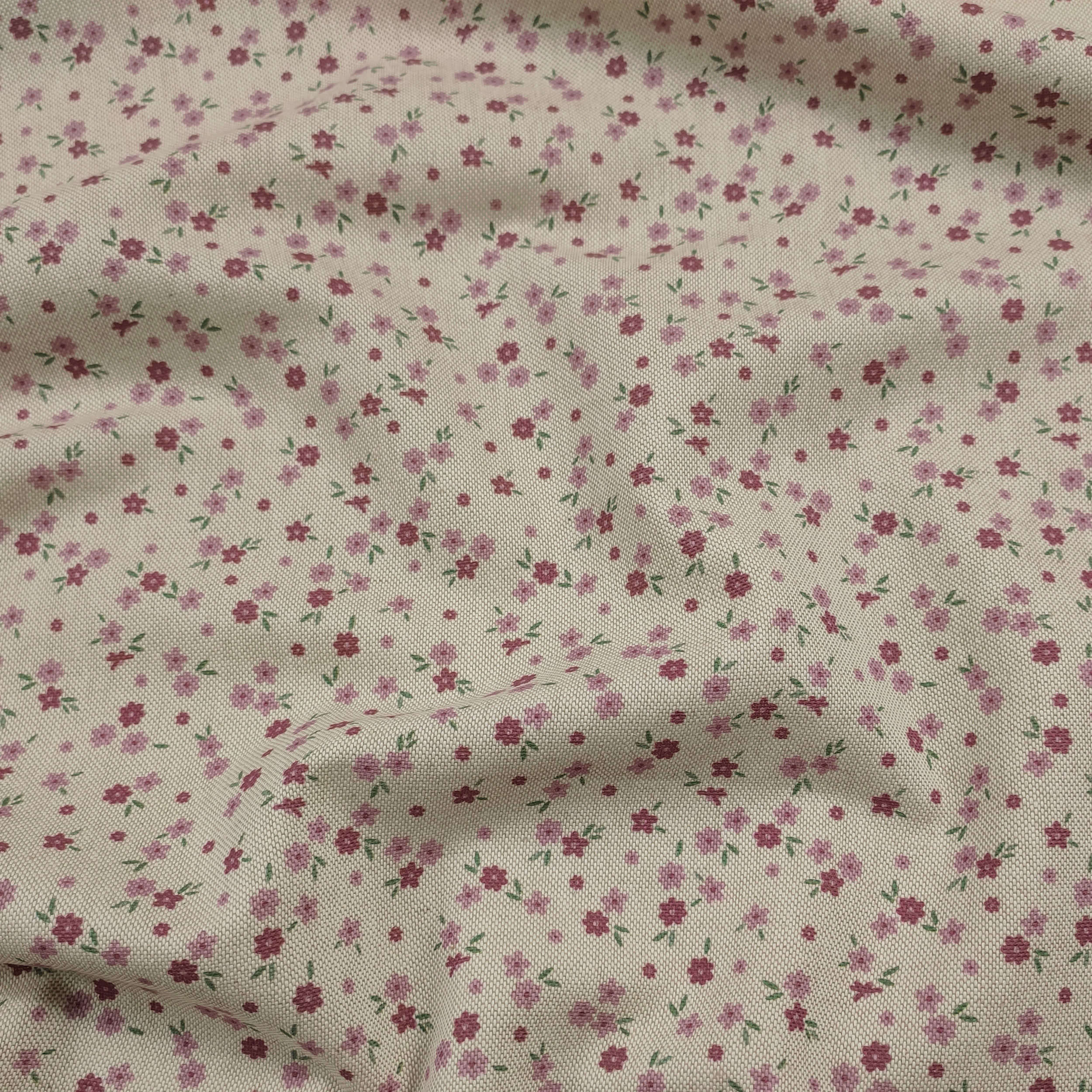 Panama fabric Pink flowers Image